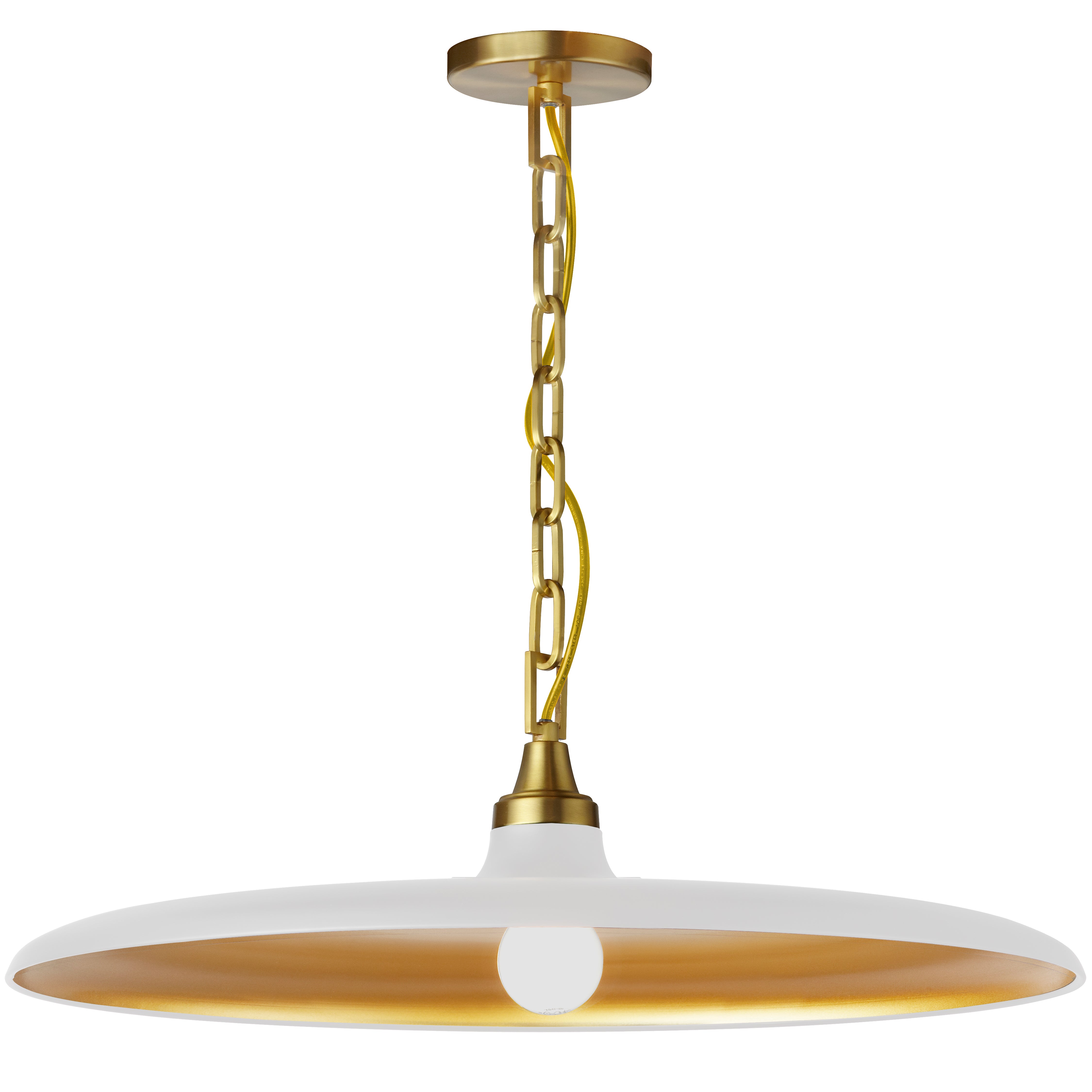 Dainolite 1 Light Pendant with Gold Shade
