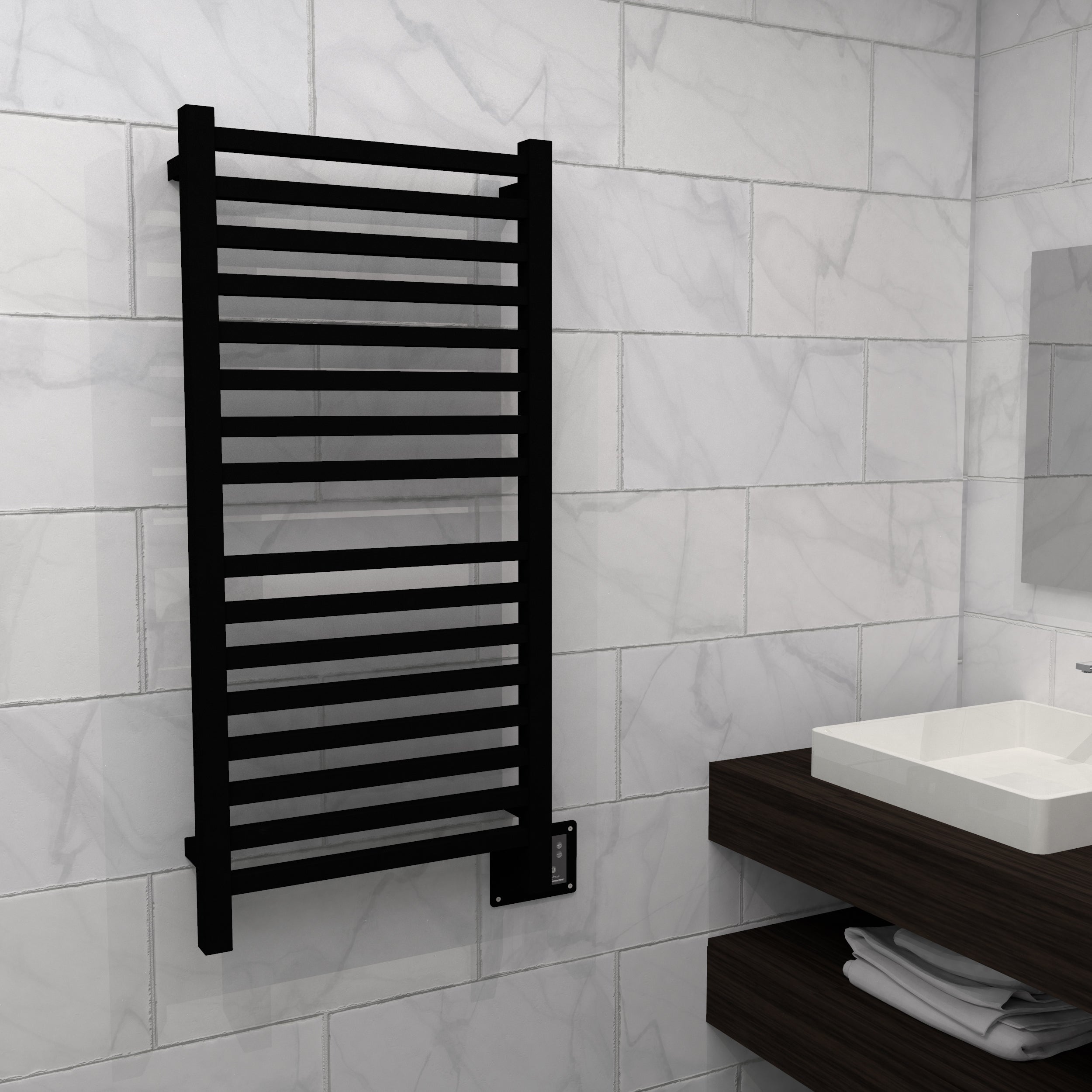 matte black towel warmer