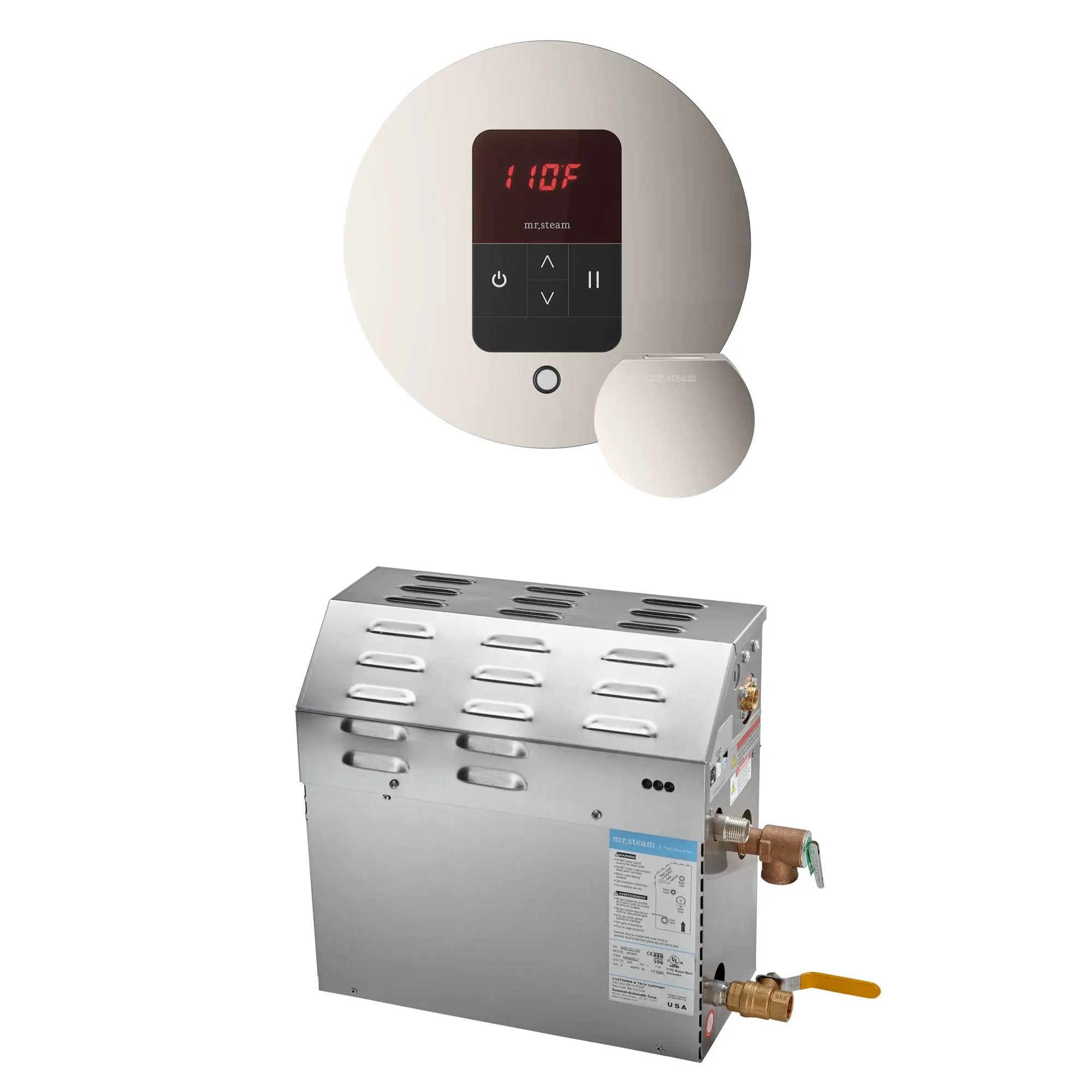 Mr Steam MS 10 kW Steam Shower Generator Package with Round iTempo Control by Mr Steam