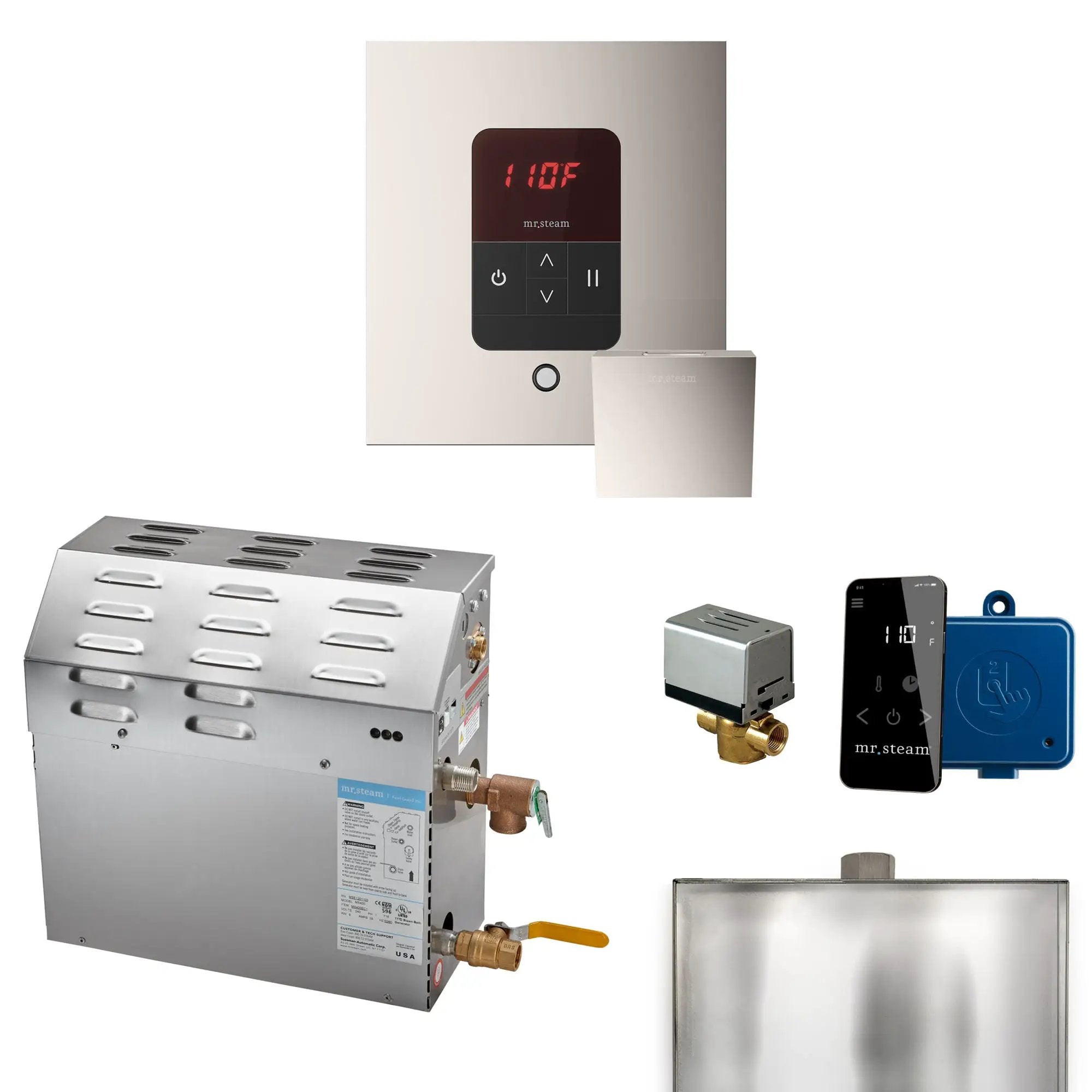 Mr Steam MS 15 kW Steam Shower Generator Package with Square iTempo Control by Mr Steam
