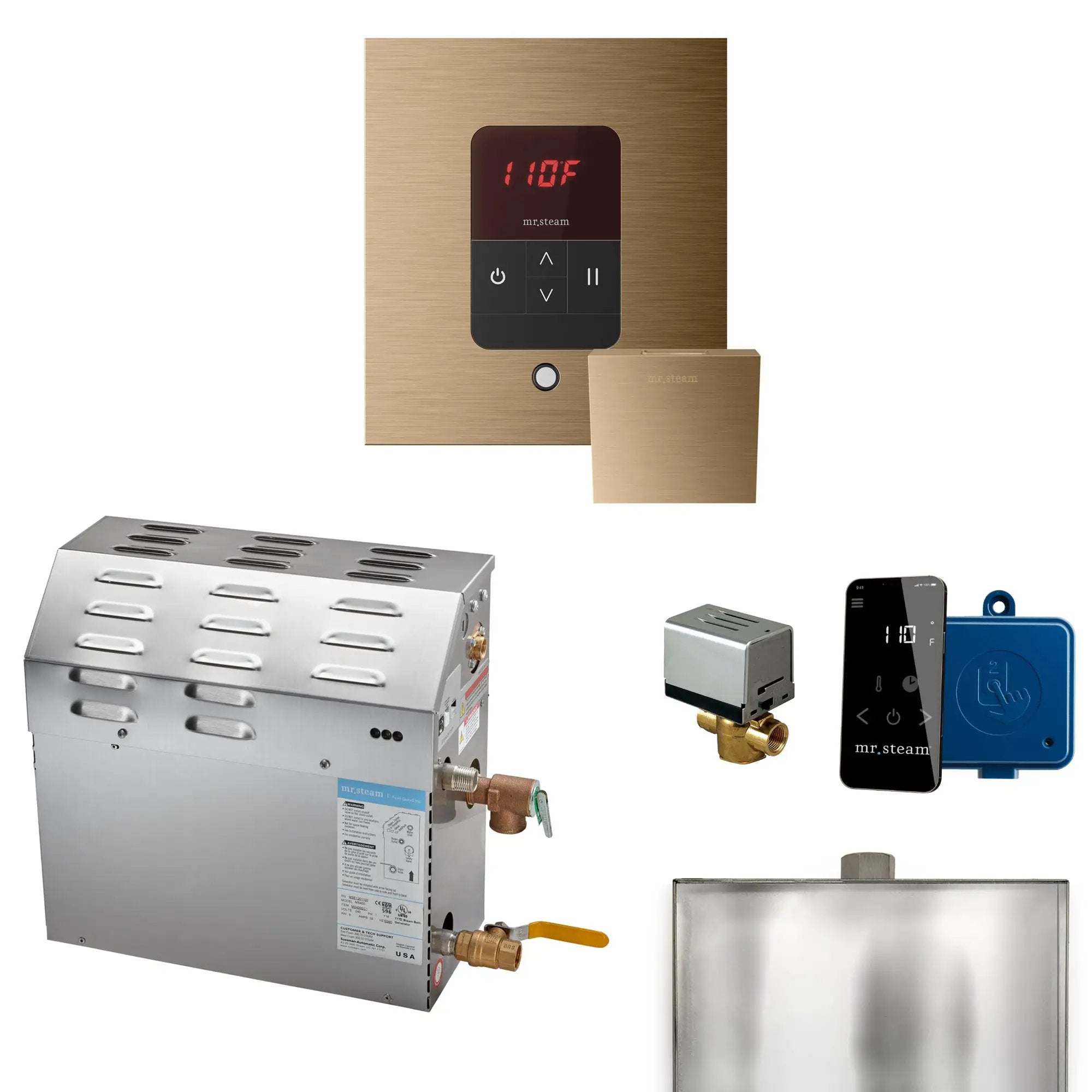 Mr Steam MS 6 kW Steam Shower Generator Package with Square iTempo Control by Mr Steam