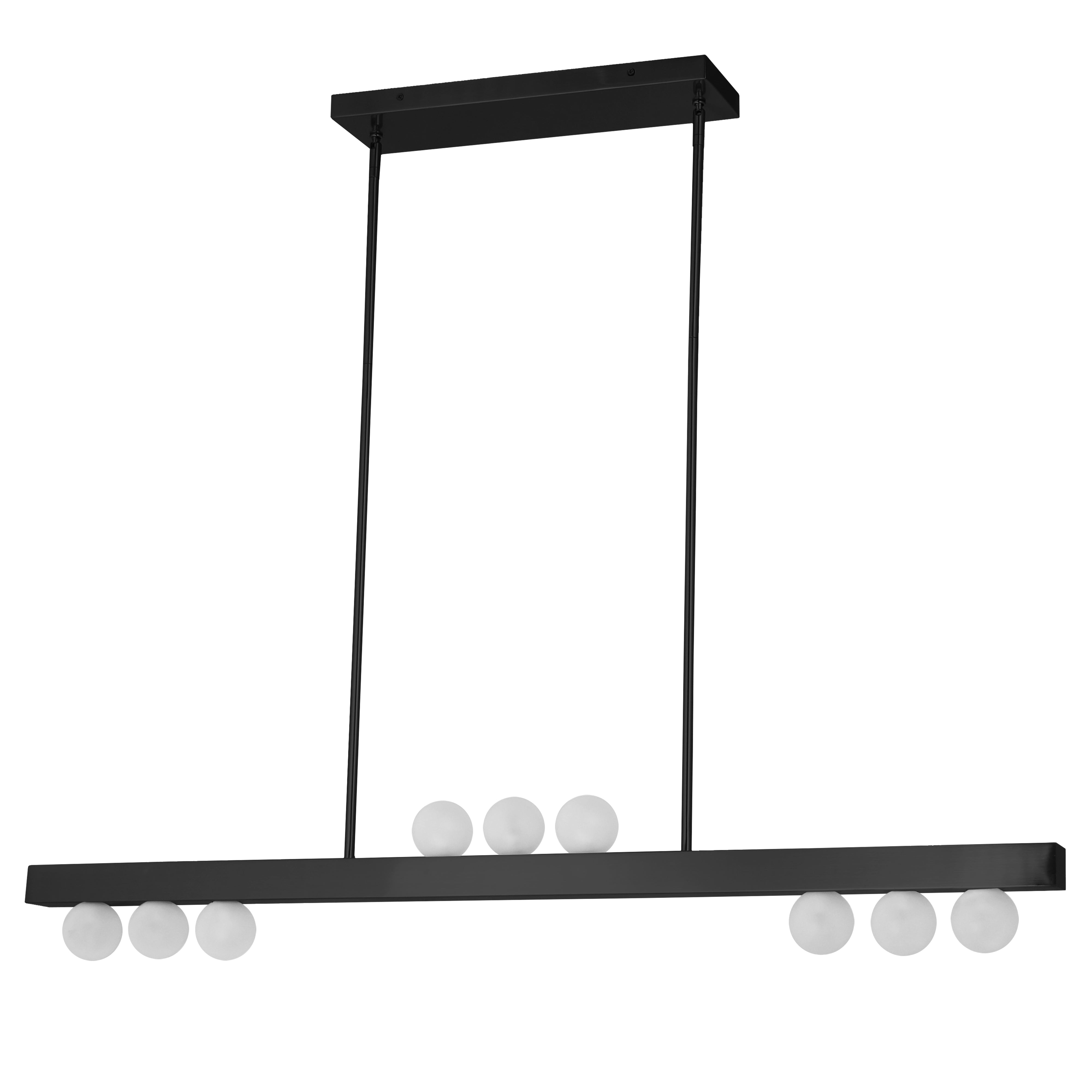 Dainolite 9 Light Halogen Horizontal Pendant with Frosted Glass