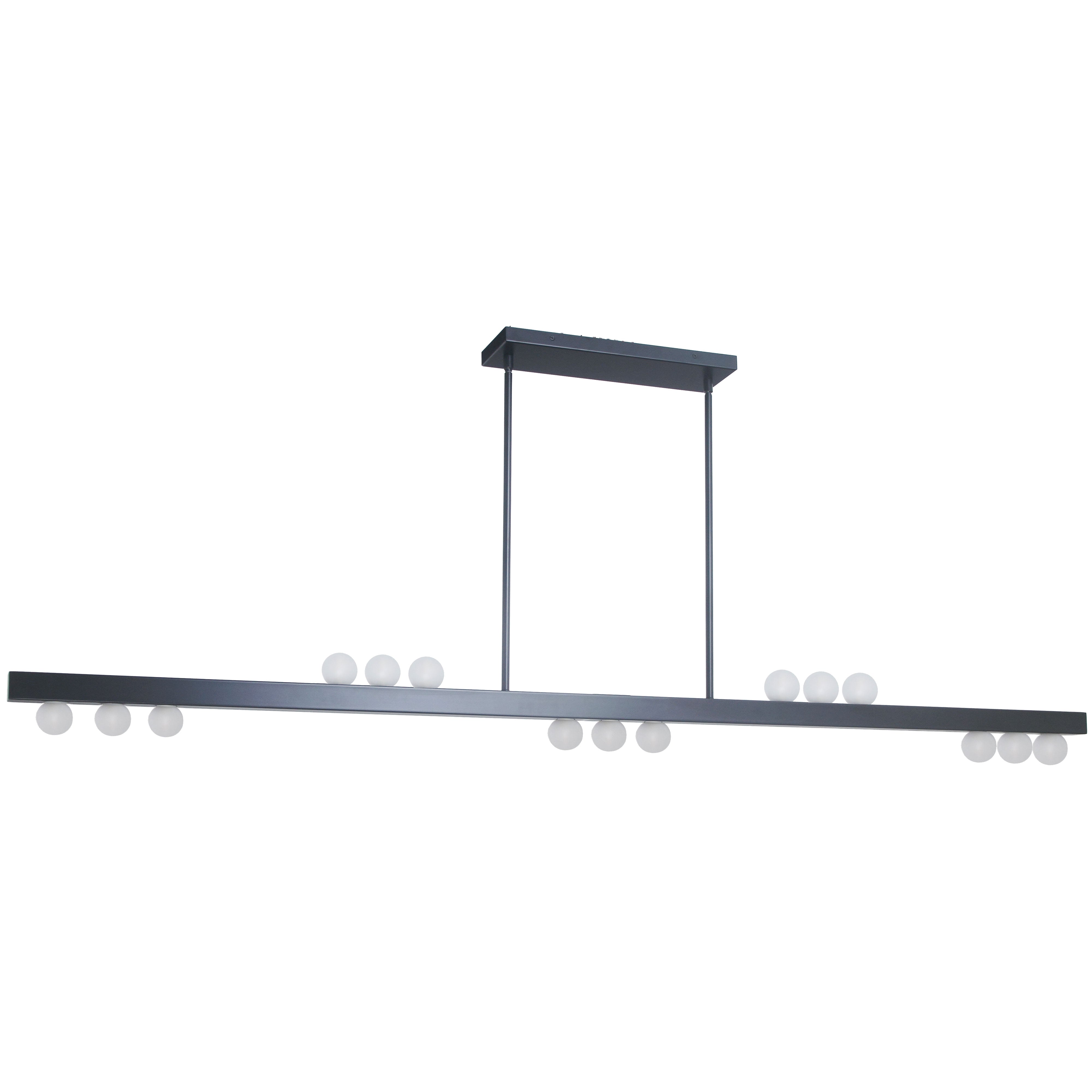 Dainolite 15 Light Horiz Pendant with Frosted Glass