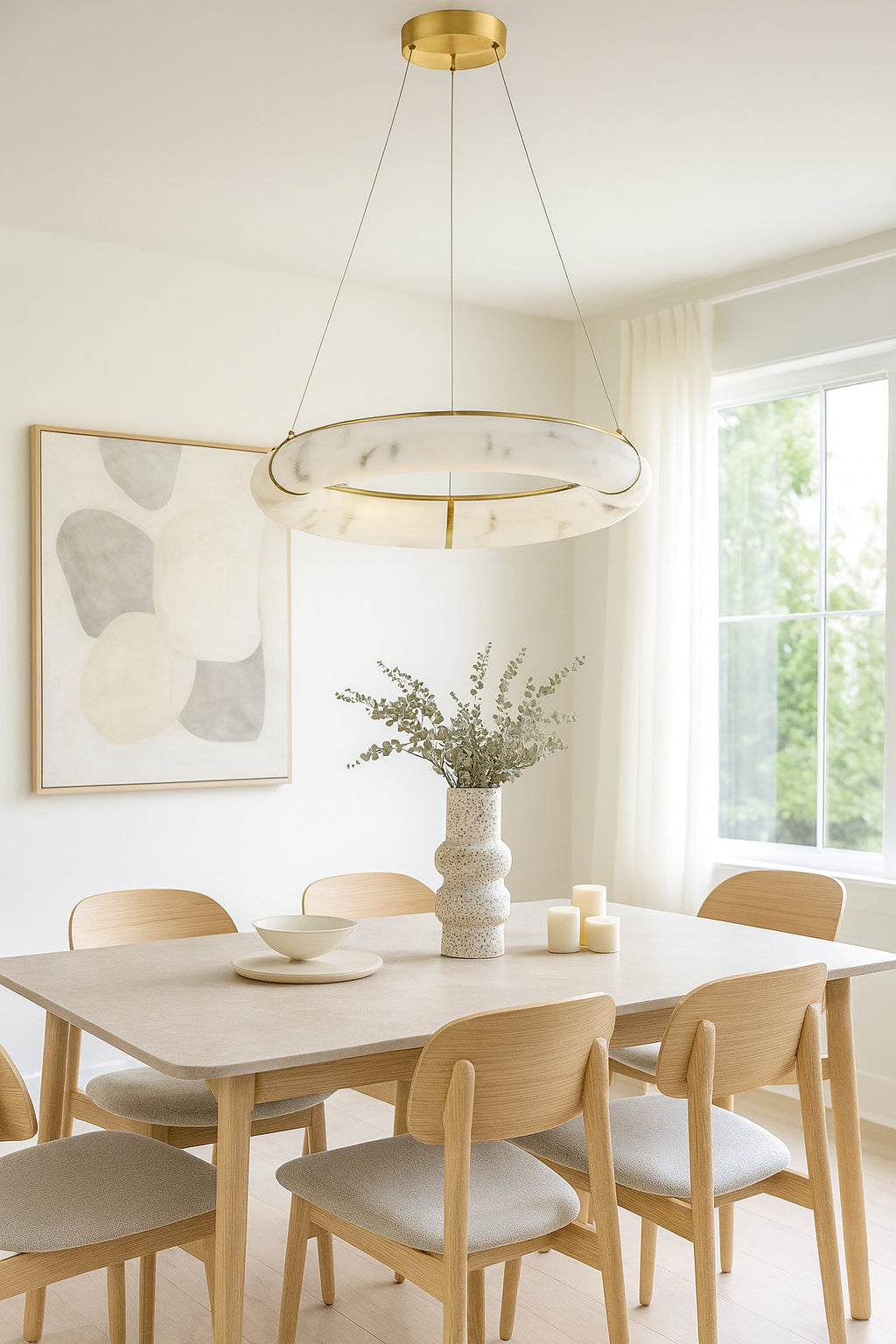 aged brass/faux alabaster flush mount