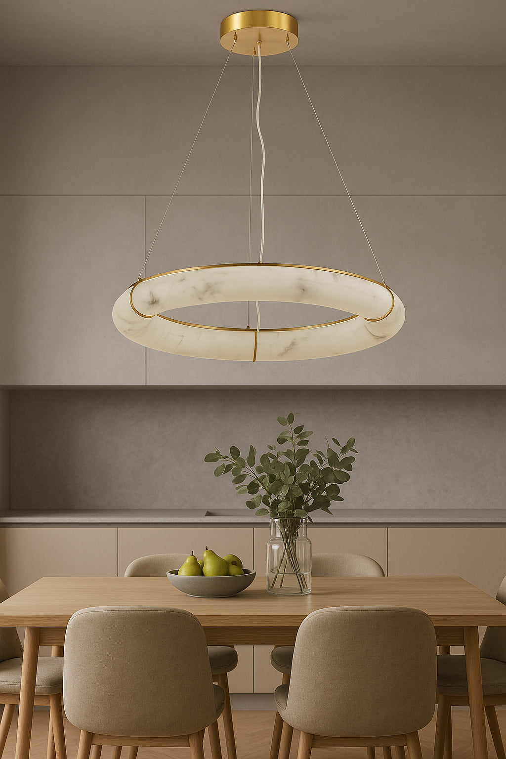 aged brass/faux alabaster flush mount