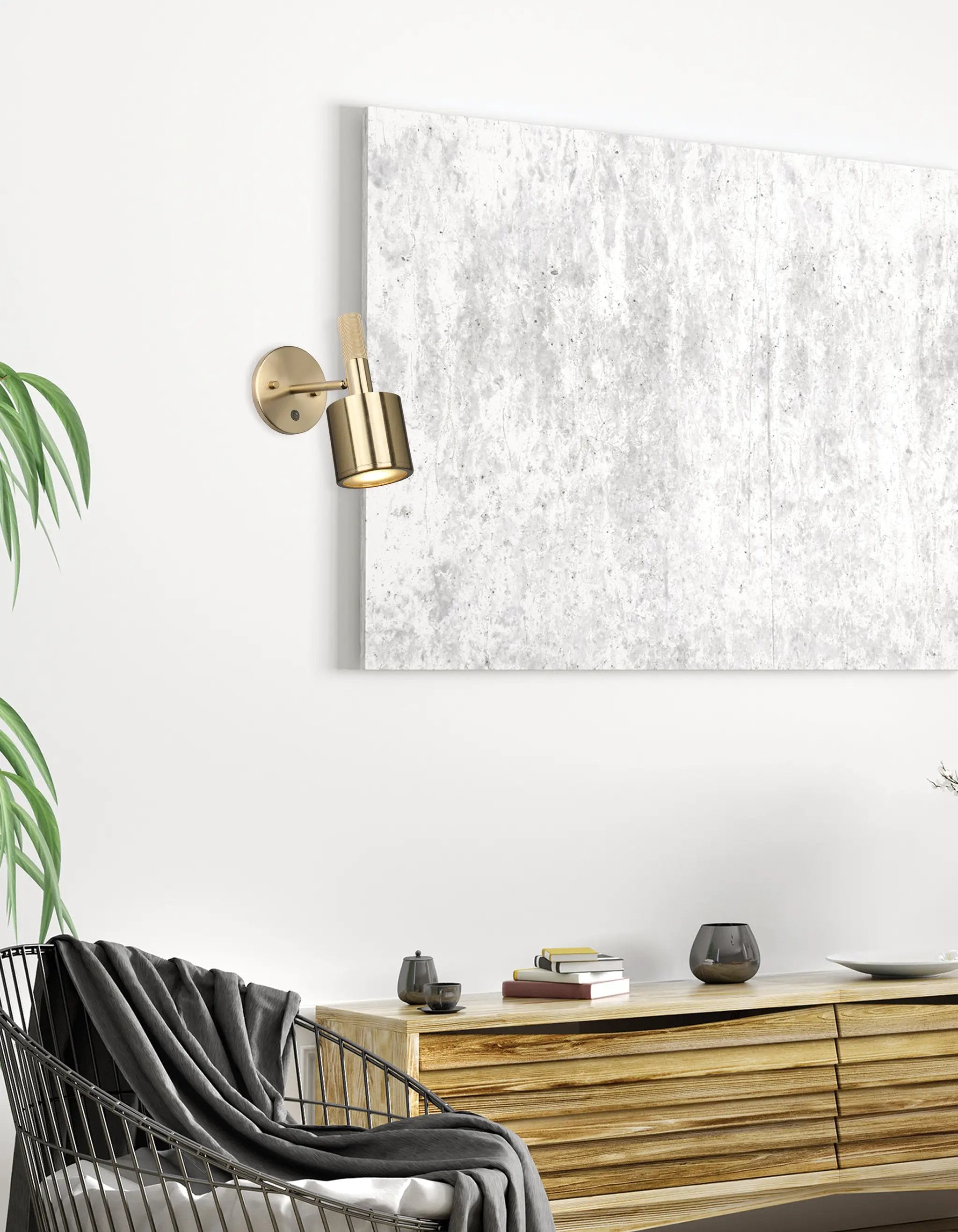 aged brass wall mount