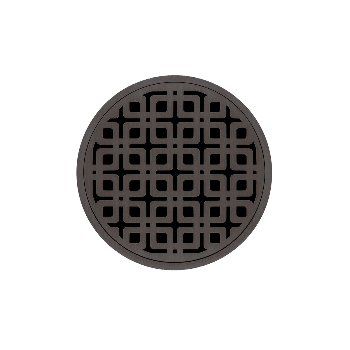 Infinity Drain 5" Round RKD 5 Complete Kit with Link Pattern Decorative Plate with PVC Drain Body, 2" Outlet