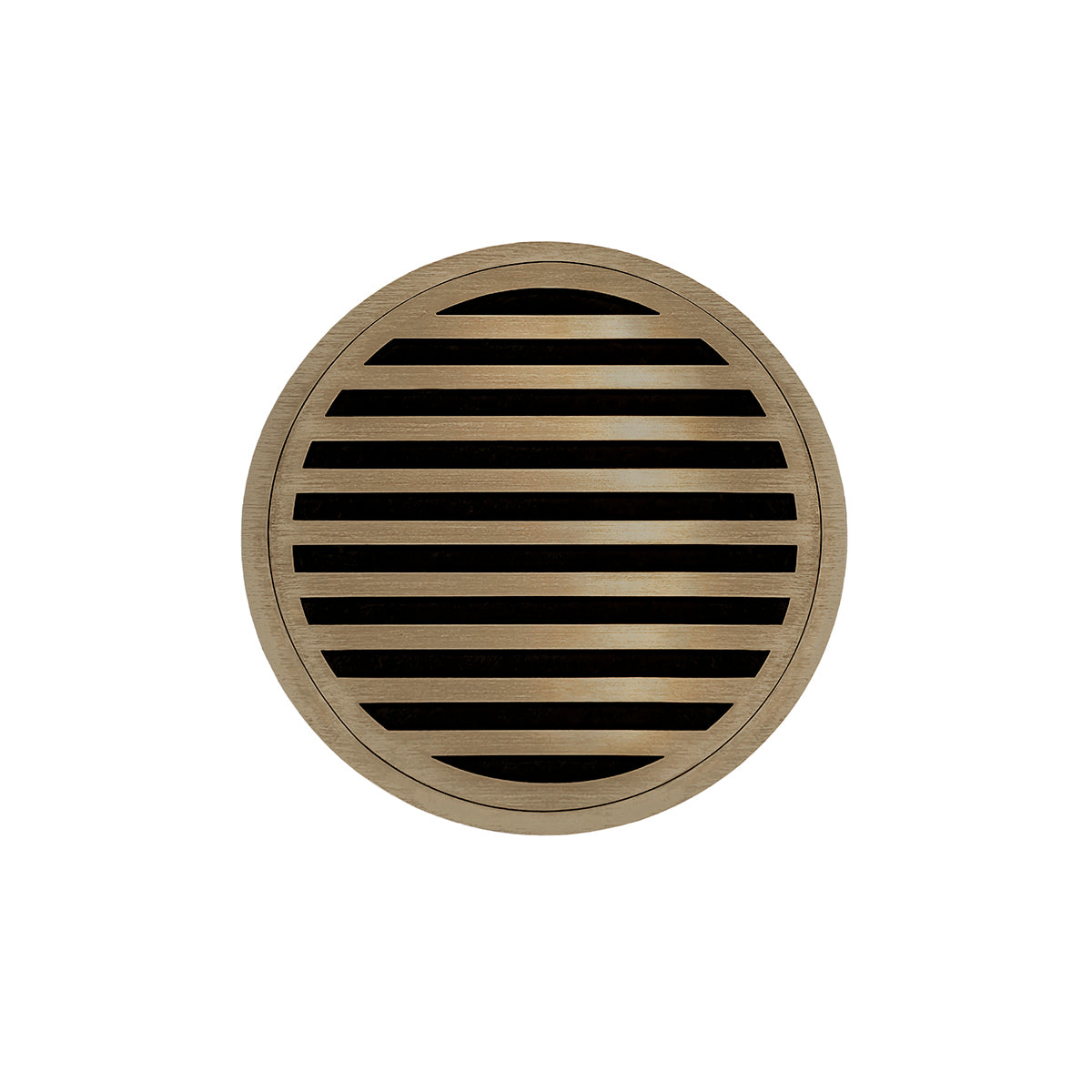 Infinity Drain 5" Round RND 5 Complete Kit with Lines Pattern Decorative Plate with Cast Iron Drain Body, 2" Outlet