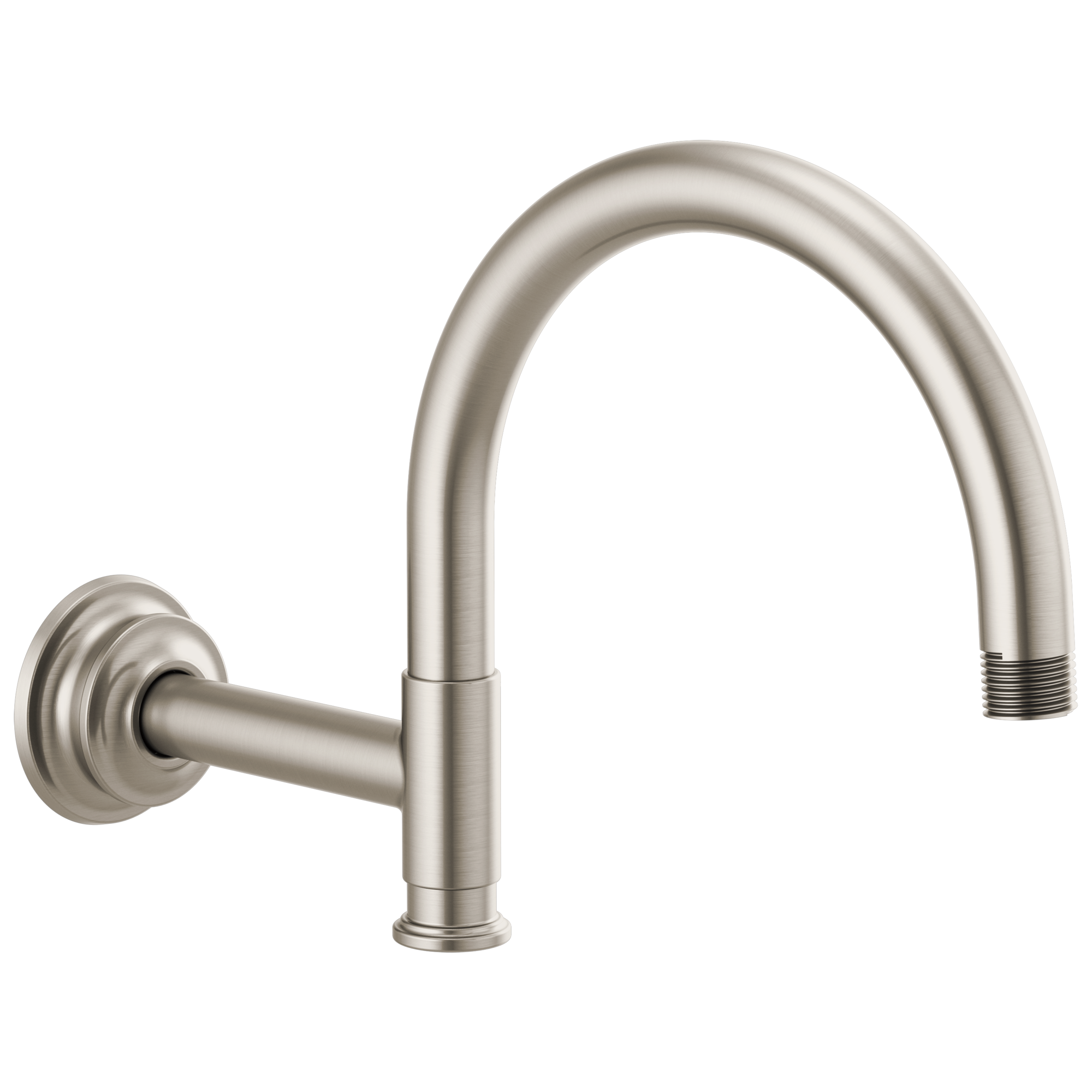 luxe nickel shower arm and flange