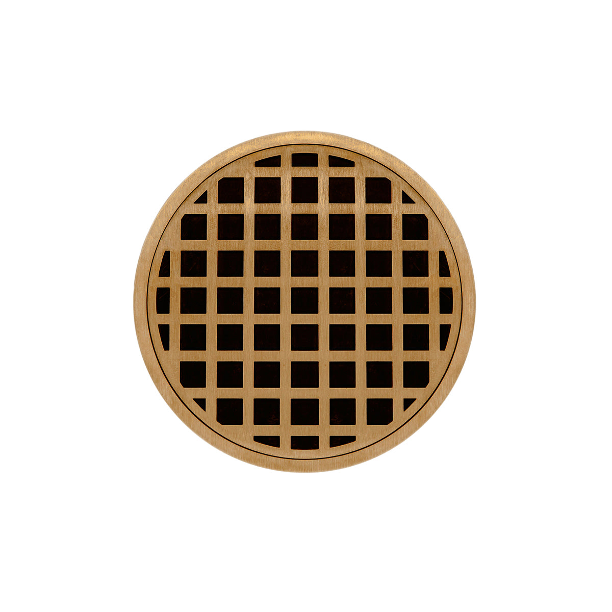 Infinity Drain 5" Round RQD 5 Complete Kit with Squares Pattern Decorative Plate with PVC Drain Body, 2" Outlet