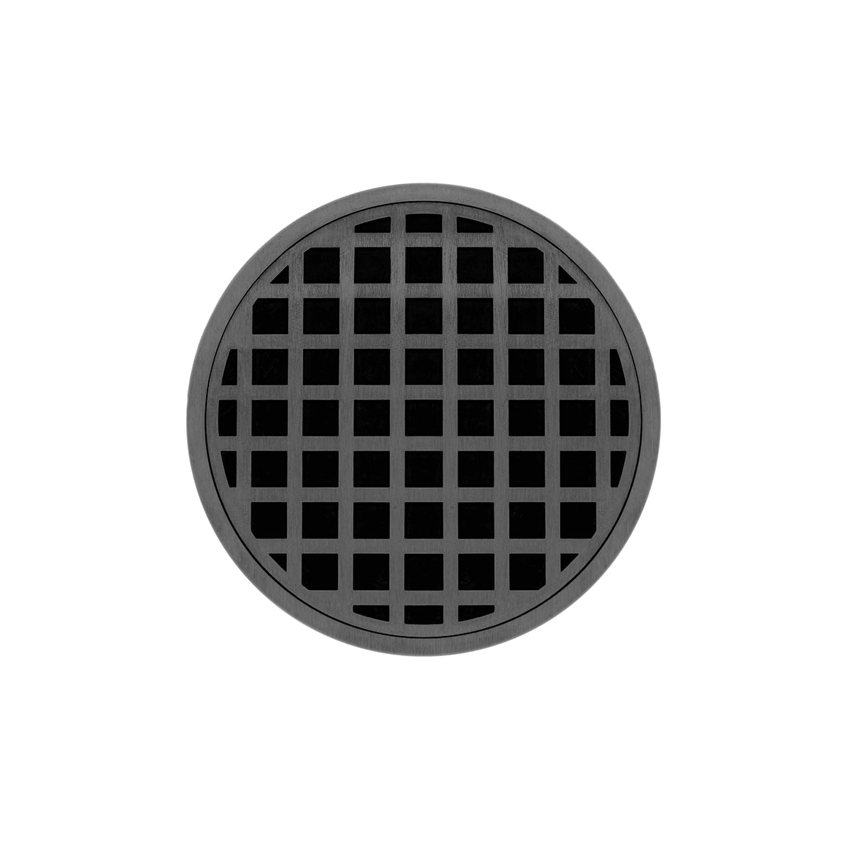 Infinity Drain 5" Round RQD 5 High Flow Complete Kit with Squares Pattern Decorative Plate with ABS Drain Body, 3" Outlet