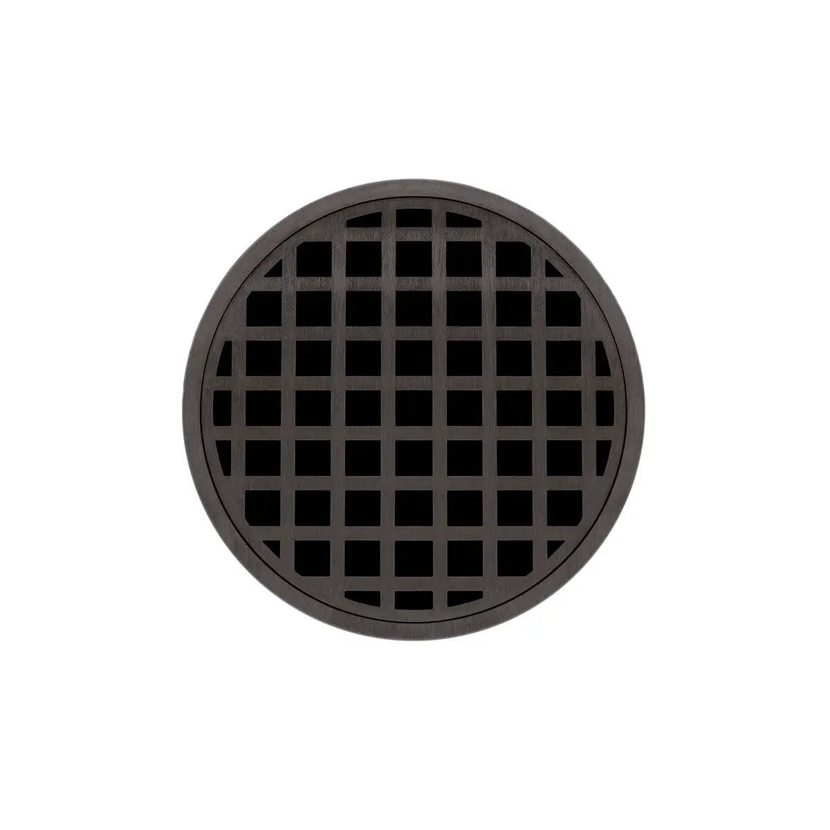 Infinity Drain 5" Round RQDB 5 Complete Kit with Squares Pattern Decorative Plate with PVC Bonded Flange Drain Body, 2", 3" and 4" Outlet by Infinity Drain