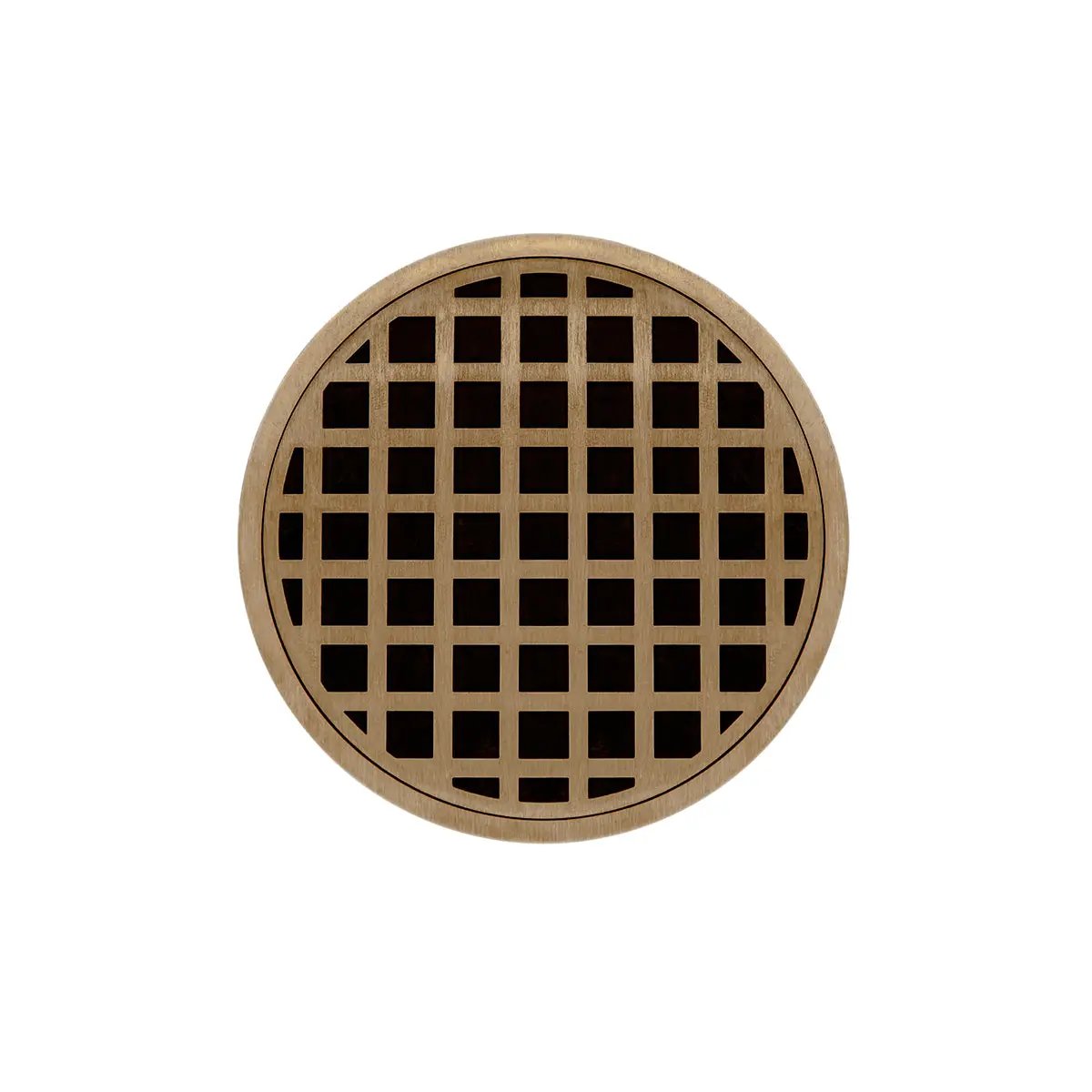 Infinity Drain 5" Round RQDB 5 Complete Kit with Squares Pattern Decorative Plate with PVC Bonded Flange Drain Body, 2", 3" and 4" Outlet by Infinity Drain