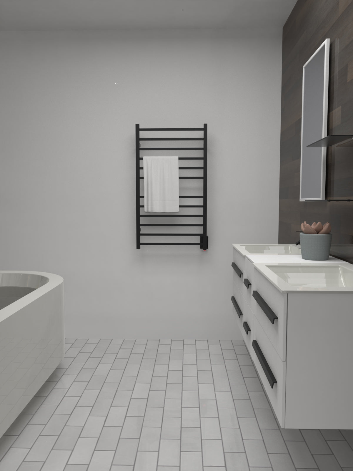 matte black towel warmer