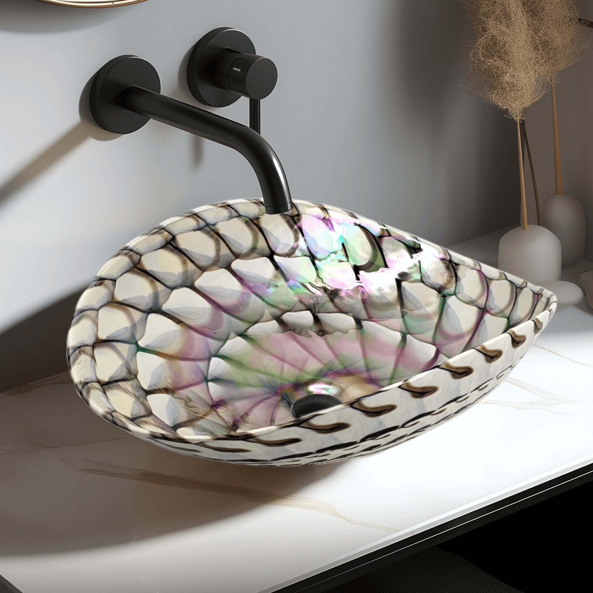 nautilus brown bathroom sink