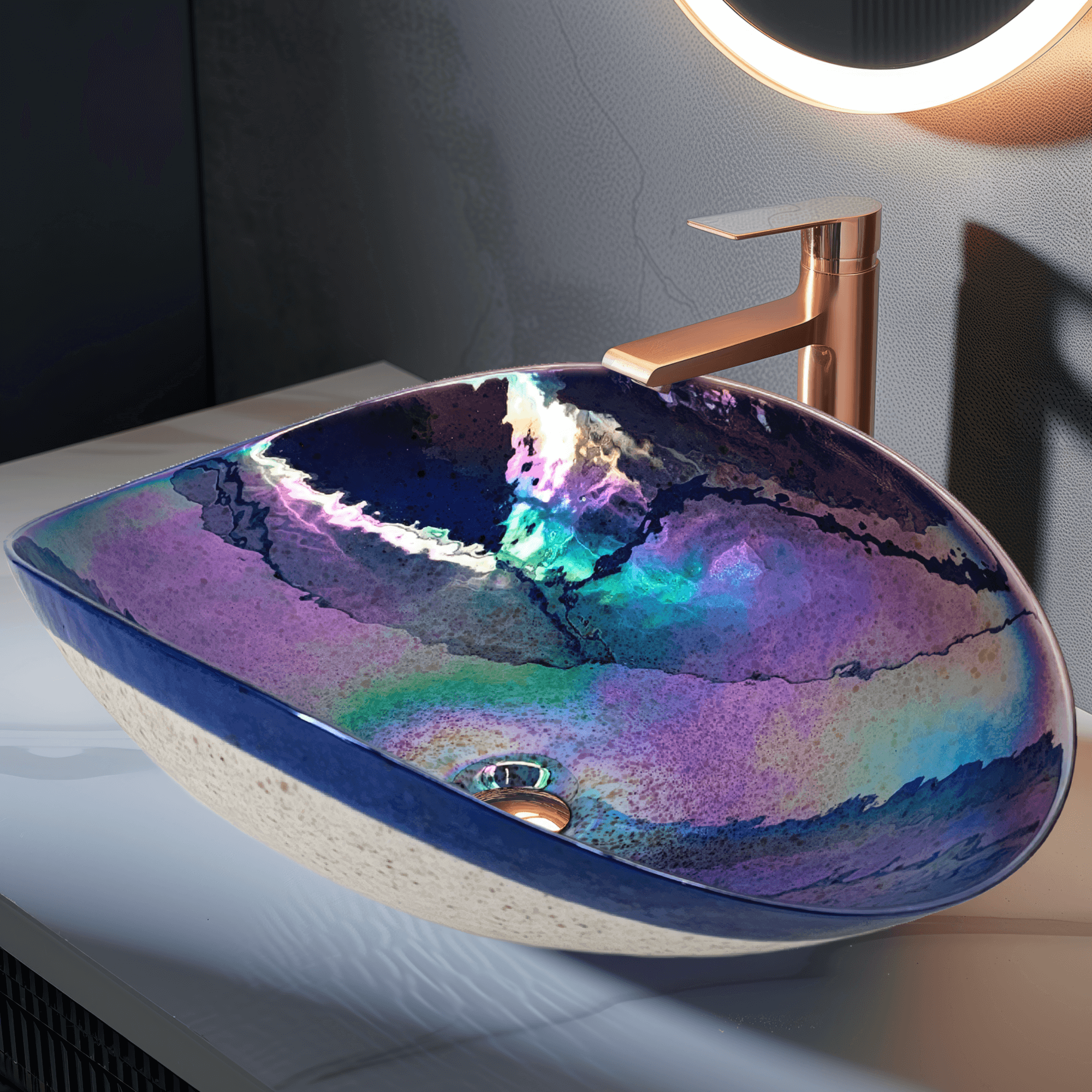 celestial blue bathroom sink