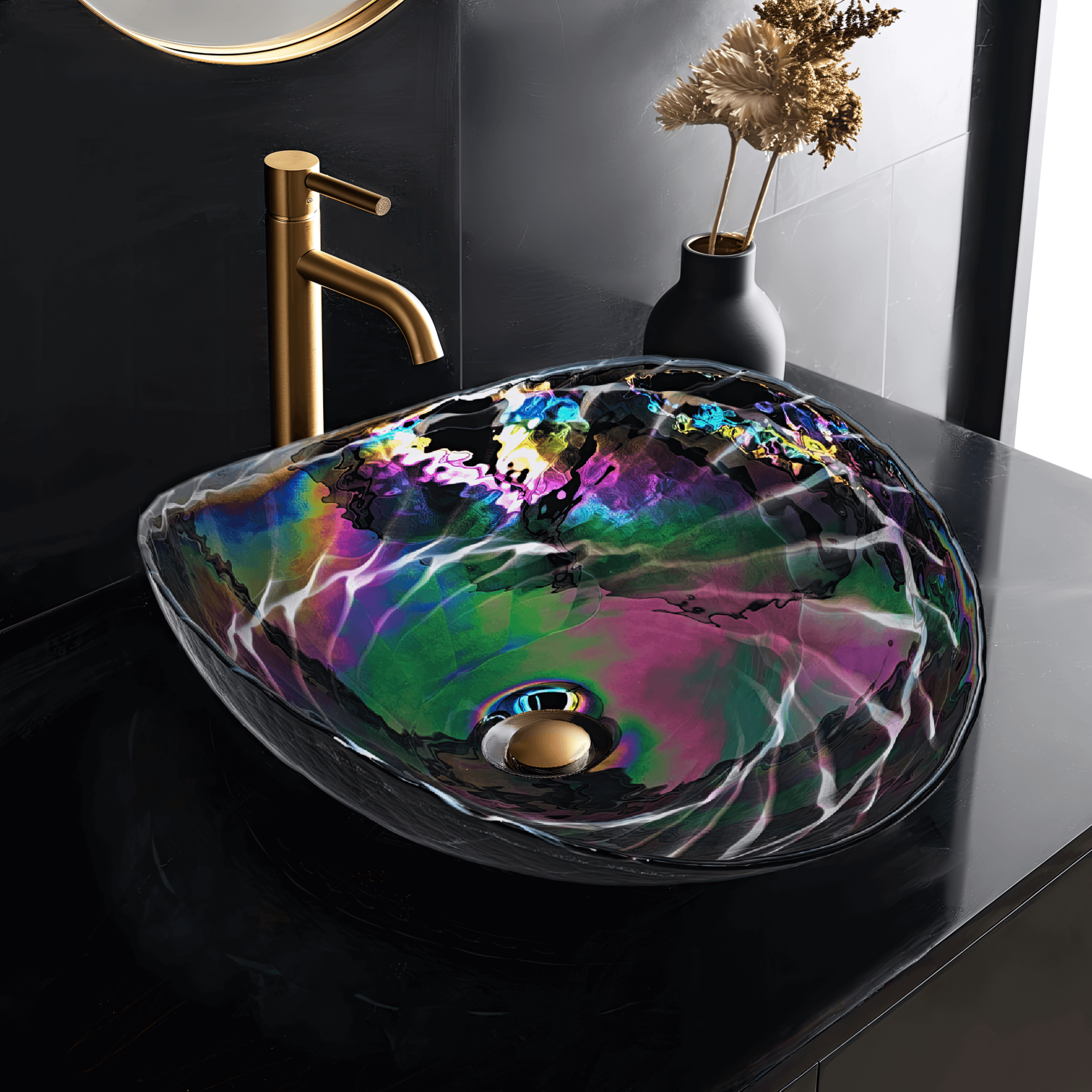 cosmic black bathroom sink