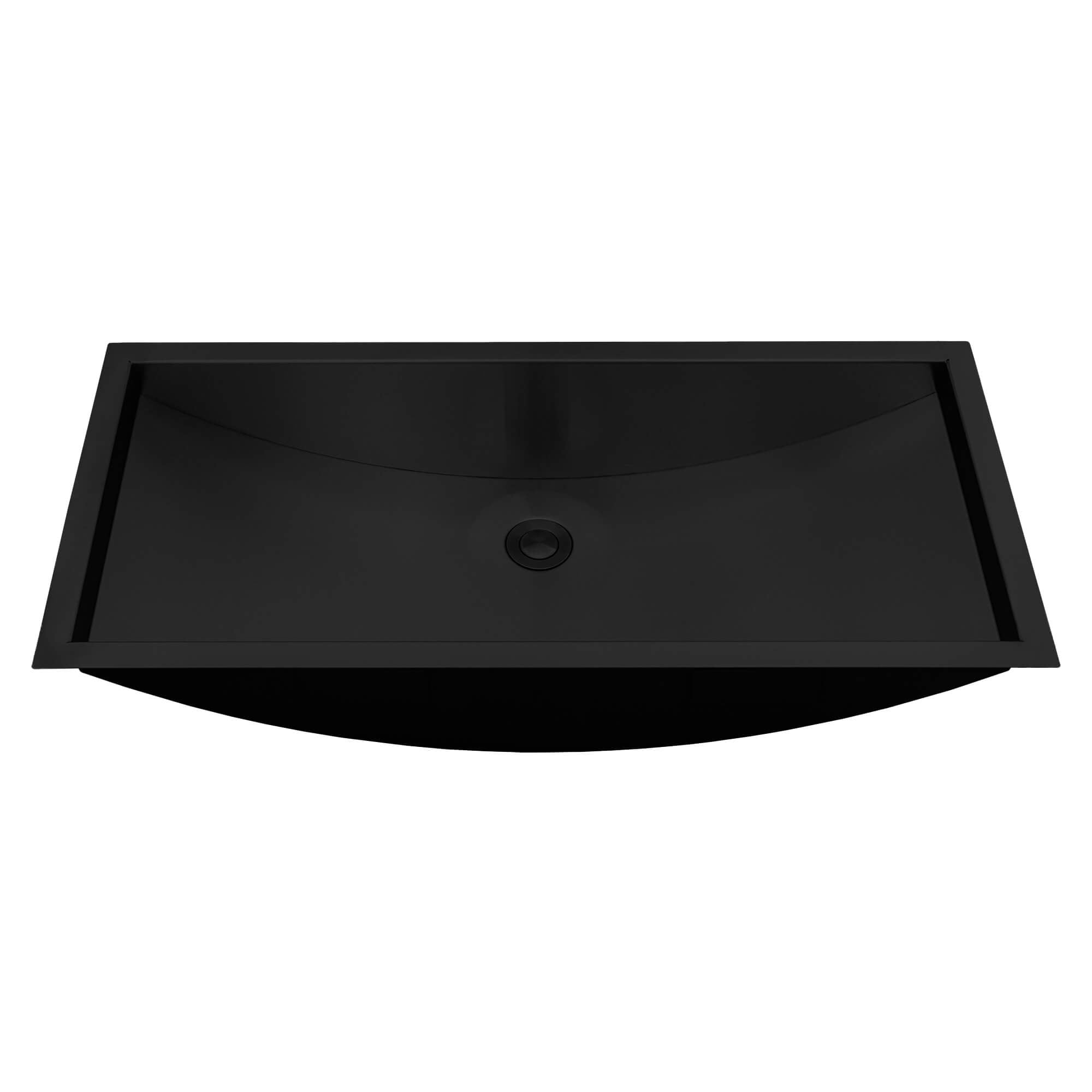 black bathroom sink