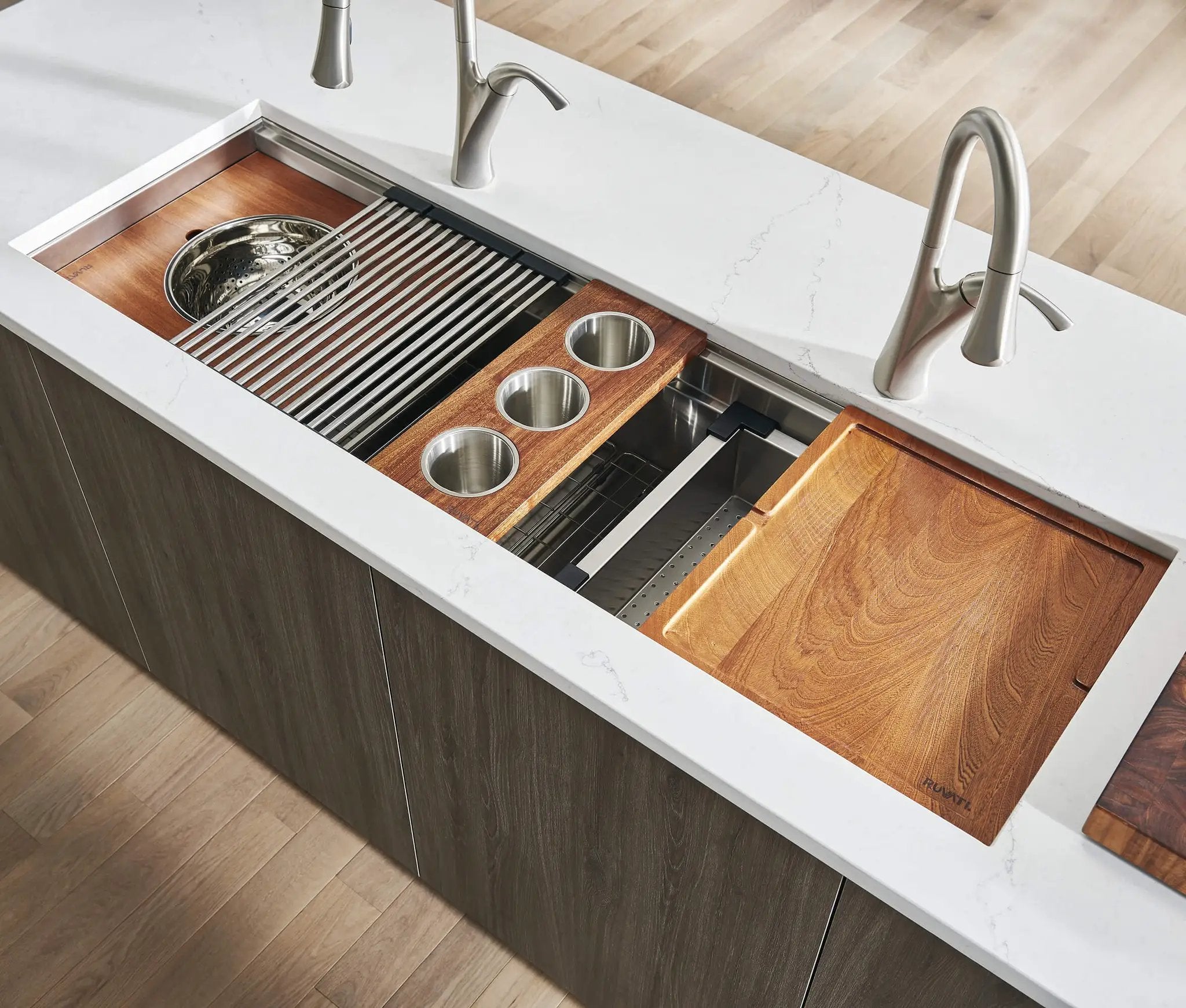Ruvati 45 inch Stainless Steel Workstation Two-Tiered Ledge Undermount Kitchen Sink by Ruvati