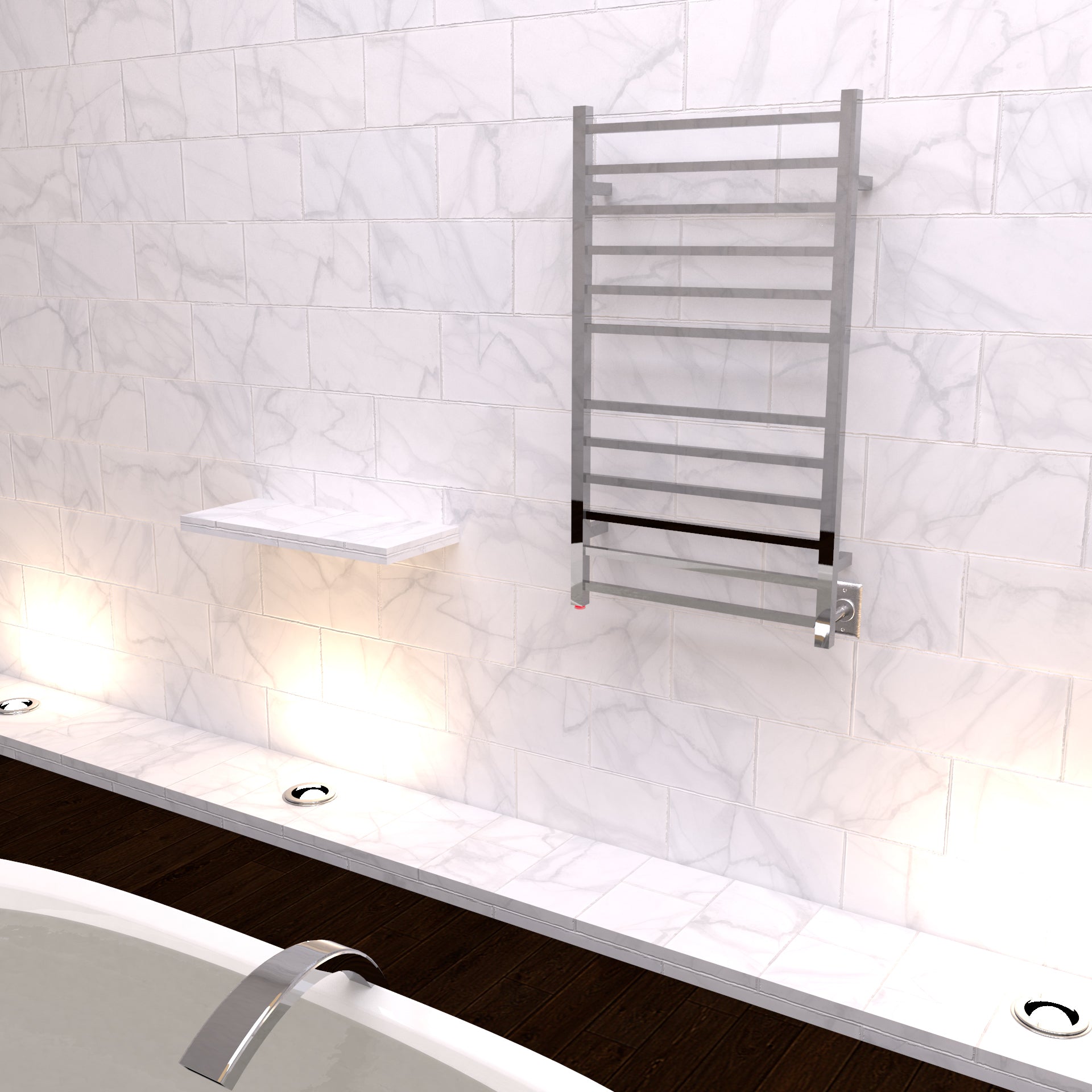 brushed stainless towel warmer