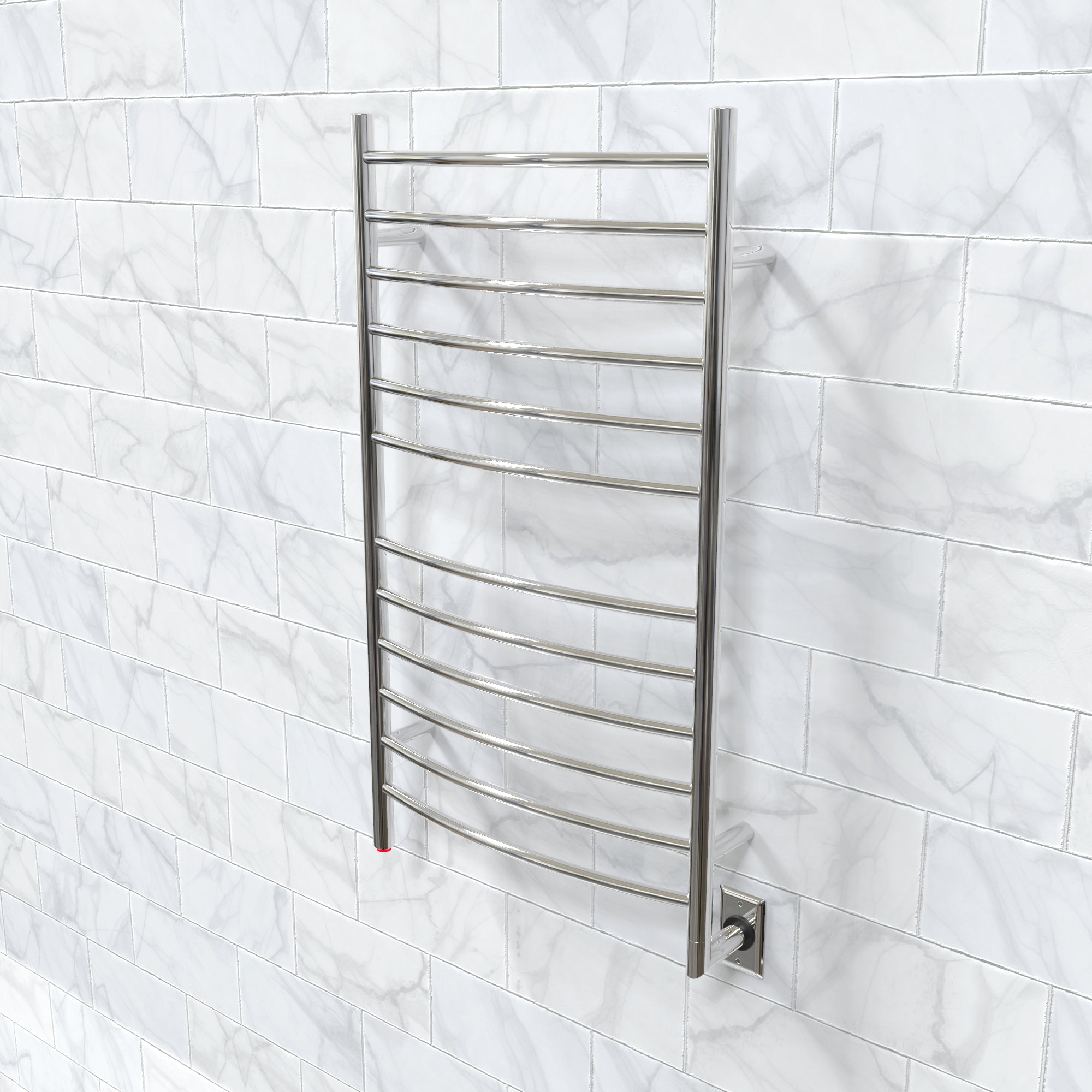 polished stainless towel warmer