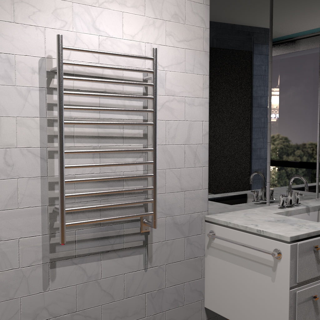 brushed stainless towel warmer