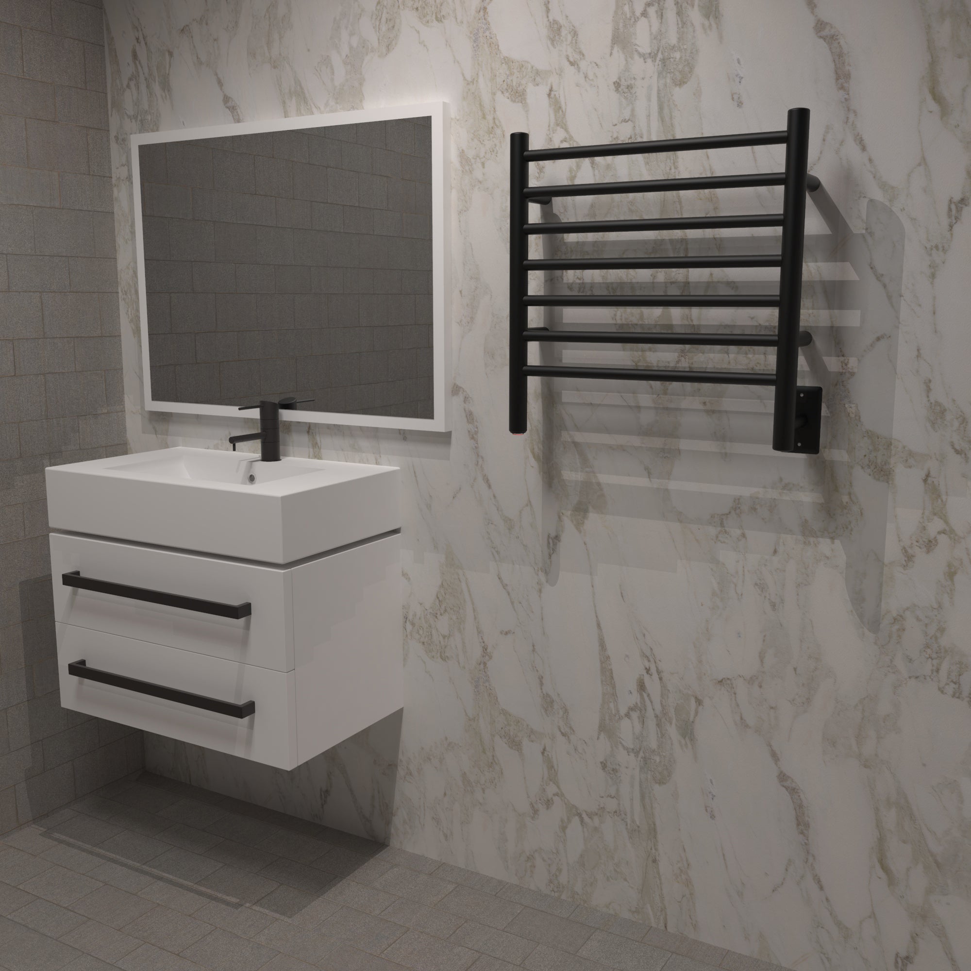 matte black towel warmer