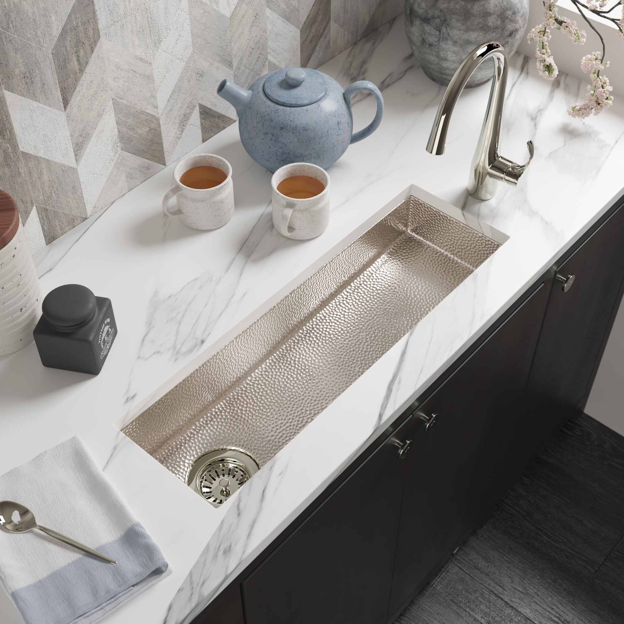 polished nickel kitchen sink