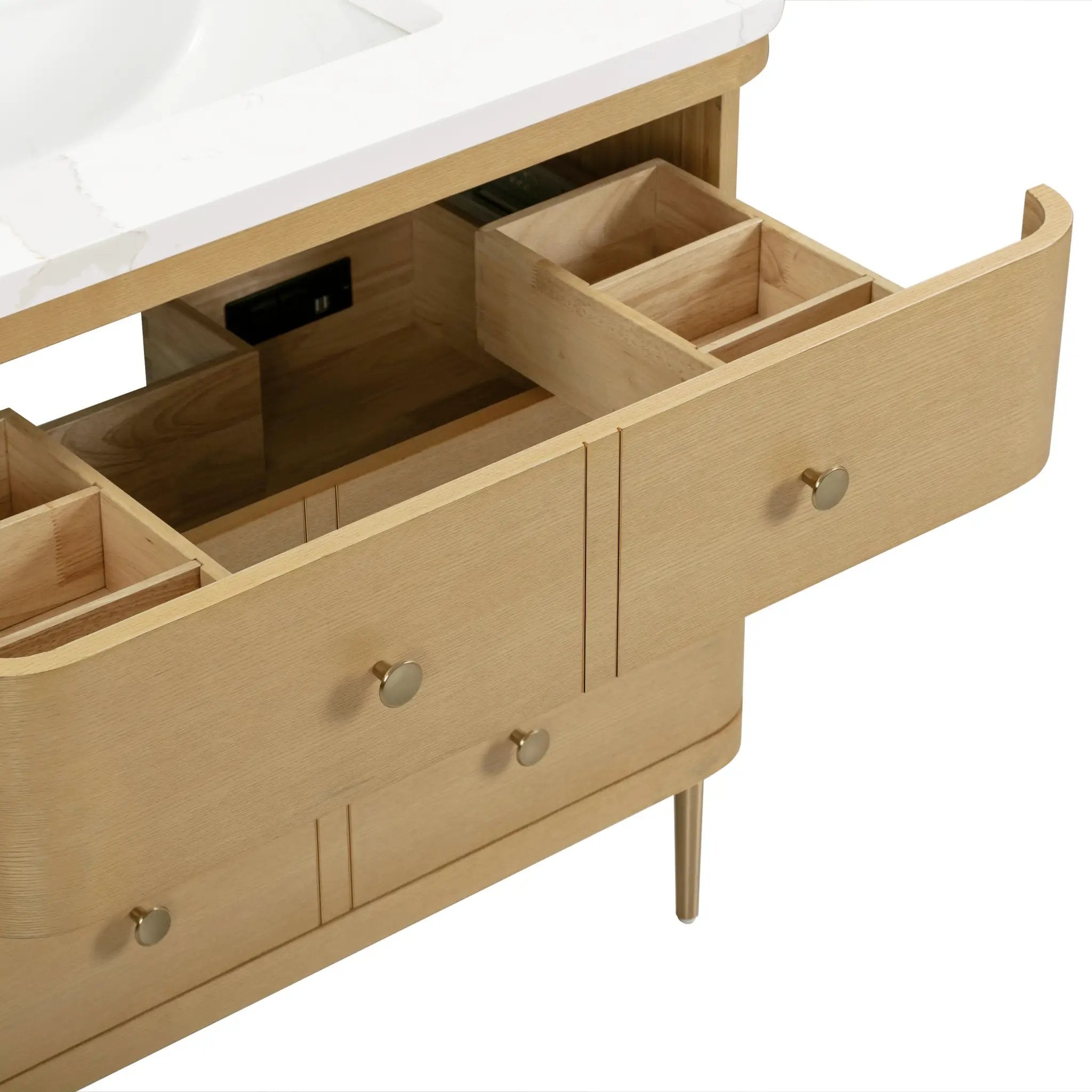 white oak vanity set
