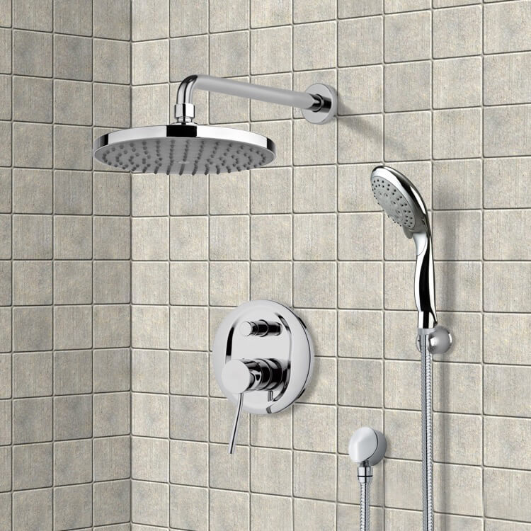 chrome shower set