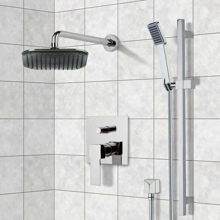 chrome shower set