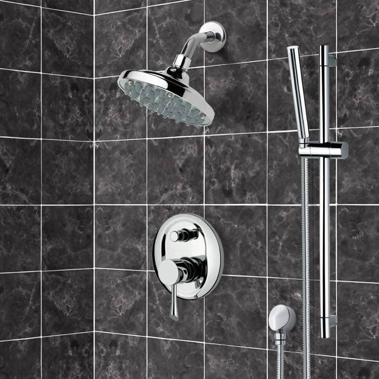 chrome shower set