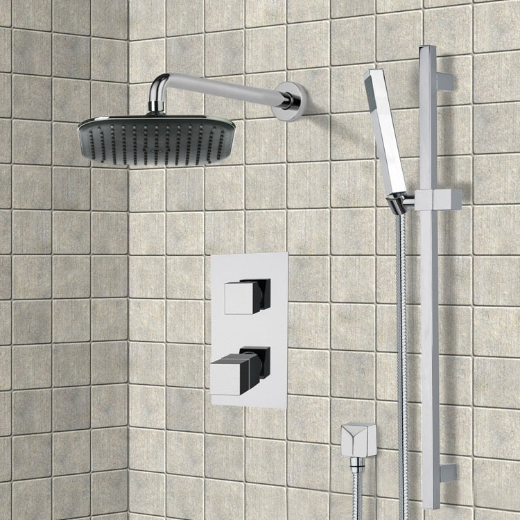 chrome shower set