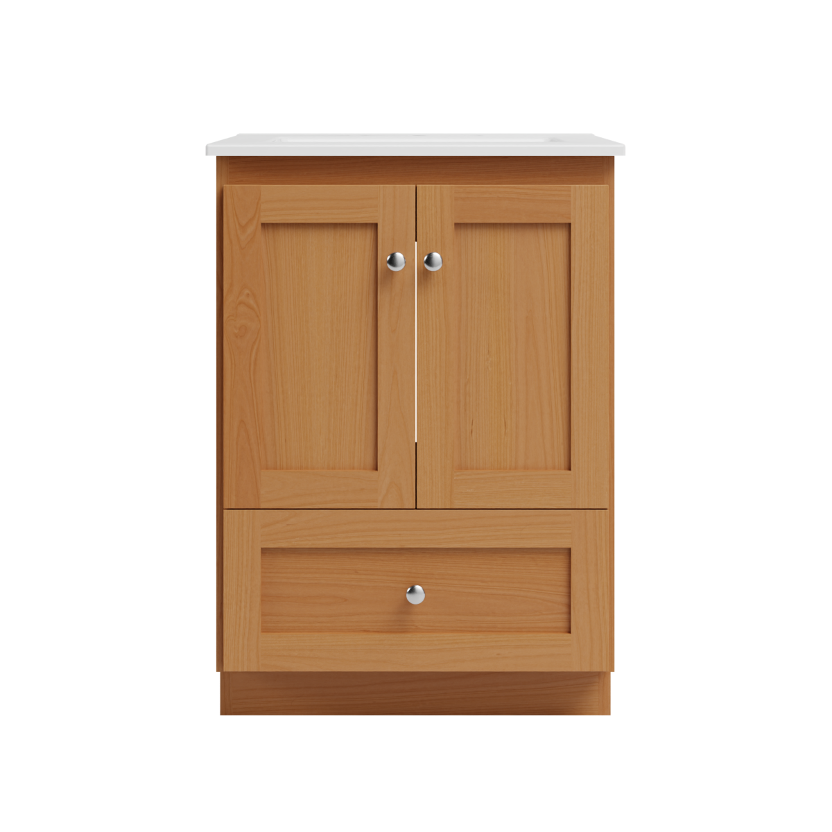 Strasser Woodenworks Shaker 25 in. W x 22 in. D x 35 in. H Vanity with Ceramic Vanity Top in White