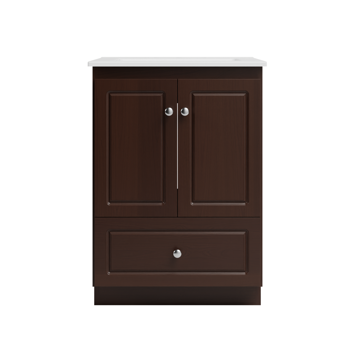 Strasser Woodenworks Ultraline 25 in. W x 22 in. D x 35 in. H Vanity with Ceramic Vanity Top in White