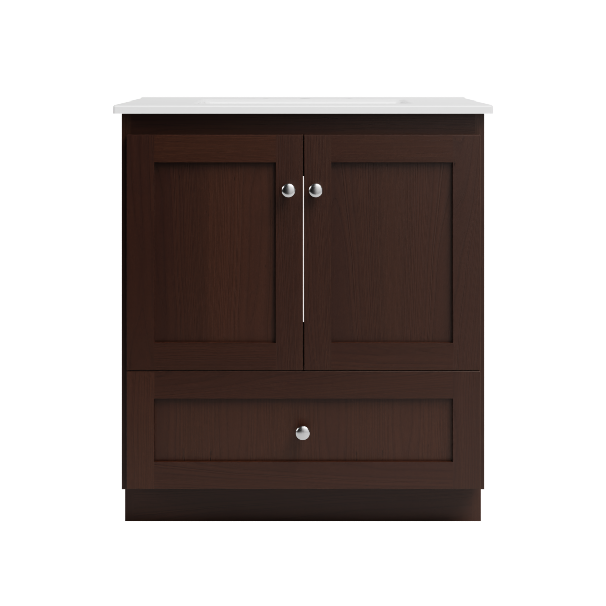 Strasser Woodenworks Shaker 31 in. W x 22 in. D x 35 in. H Vanity with Ceramic Vanity Top in White