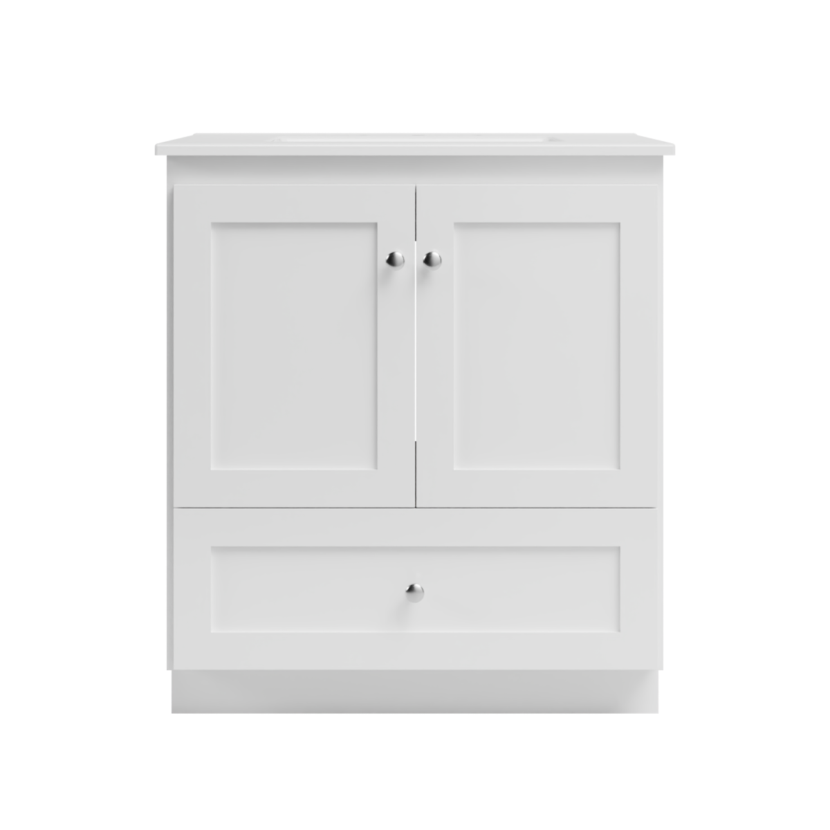 Strasser Woodenworks Shaker 31 in. W x 22 in. D x 35 in. H Vanity with Ceramic Vanity Top in White