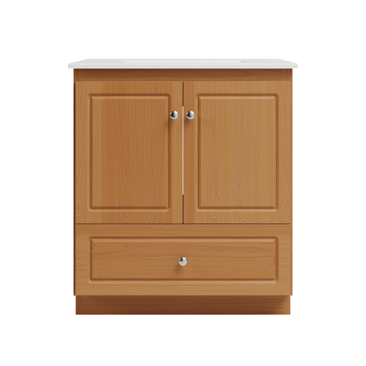 Strasser Woodenworks Ultraline 31 in. W x 22 in. D x 35 in. H Vanity with Ceramic Vanity Top in White and No Side Drawers