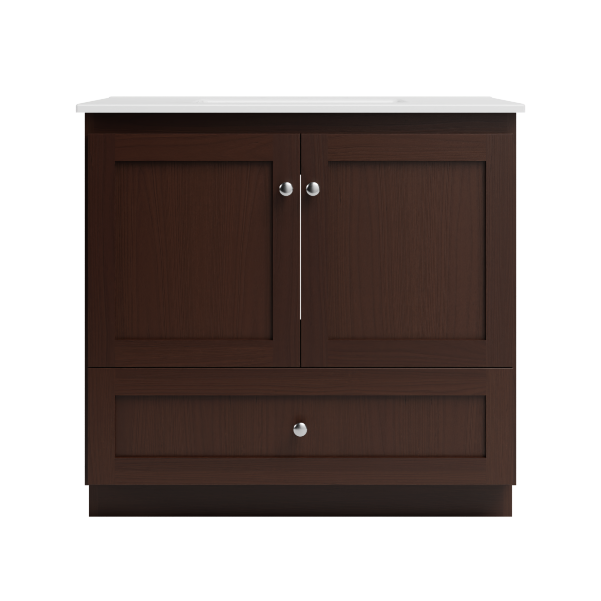 Strasser Woodenworks Shaker 37 in. W x 22 in. D x 35 in. H Vanity with Ceramic Vanity Top in White