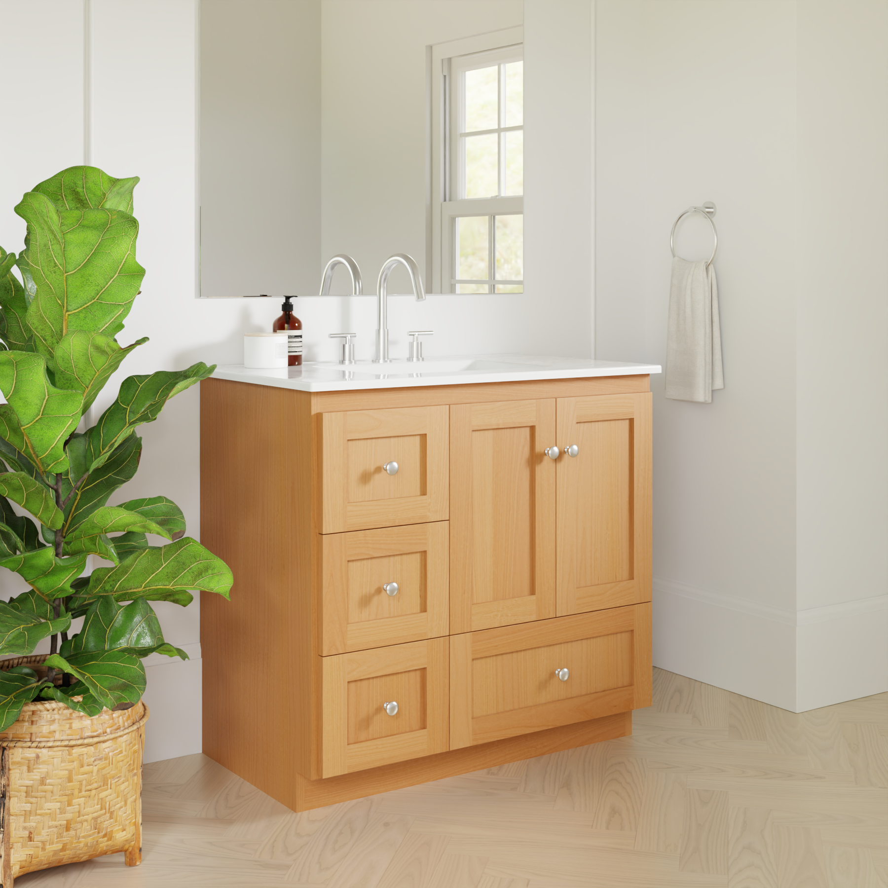 natural alder vanity