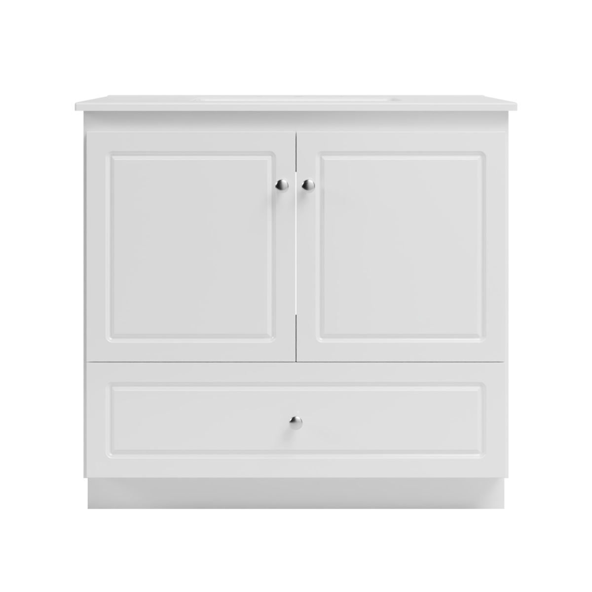 Strasser Woodenworks Ultraline 37 in. W x 22 in. D x 35 in. H Vanity with Ceramic Vanity Top in White