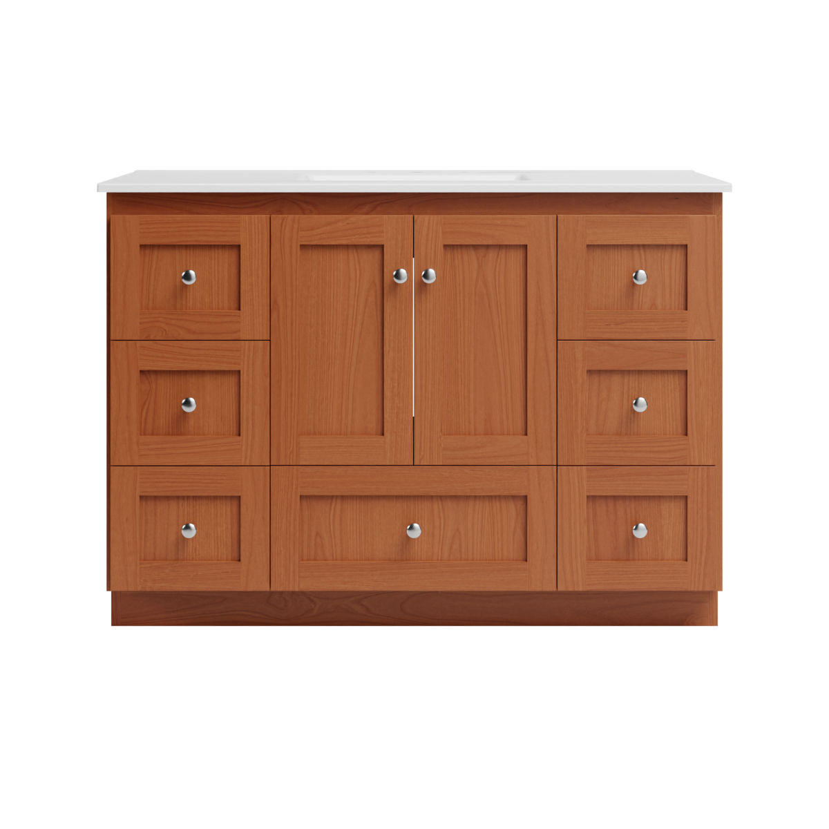 Strasser Woodenworks Shaker 49 in. W x 22 in. D x 35 in. H Vanity with Ceramic Vanity Top in White