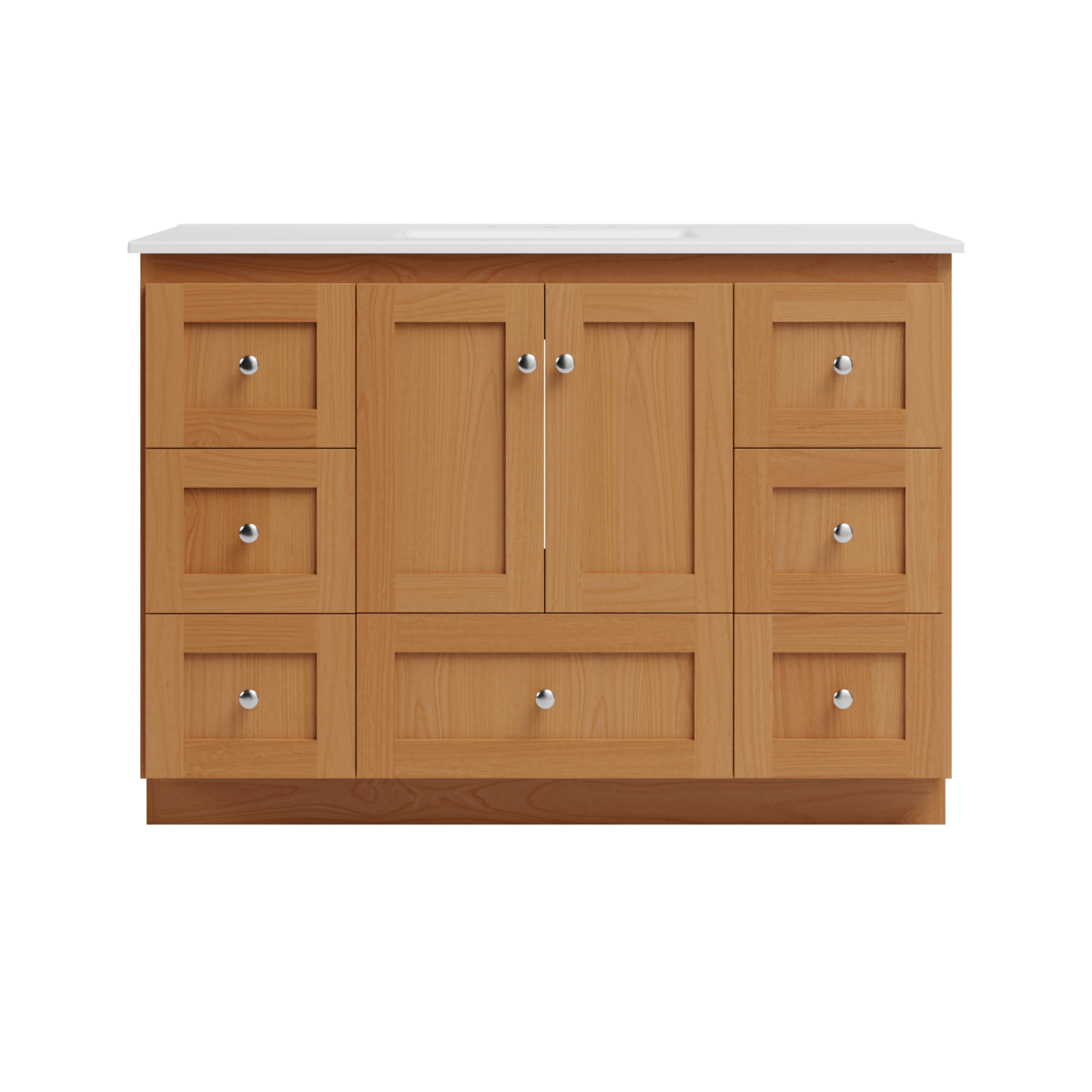 Strasser Woodenworks Shaker 49 in. W x 22 in. D x 35 in. H Vanity with Ceramic Vanity Top in White