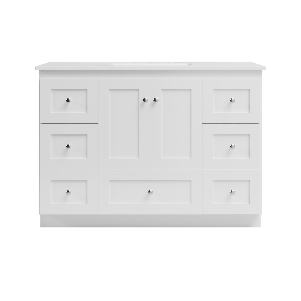 Strasser Woodenworks Shaker 49 in. W x 22 in. D x 35 in. H Vanity with Ceramic Vanity Top in White