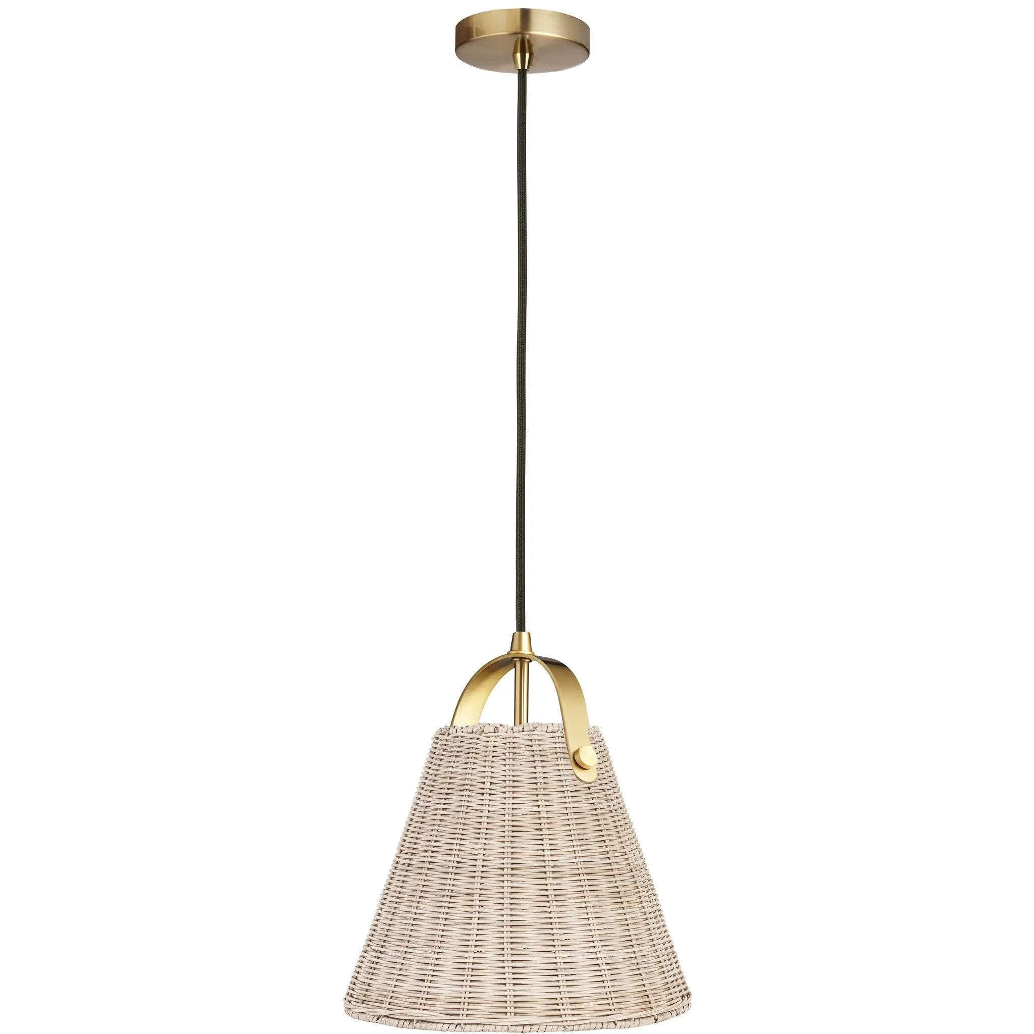 Dainolite 1 Light Incandescent Pendant with Wicker Shade by Dainolite