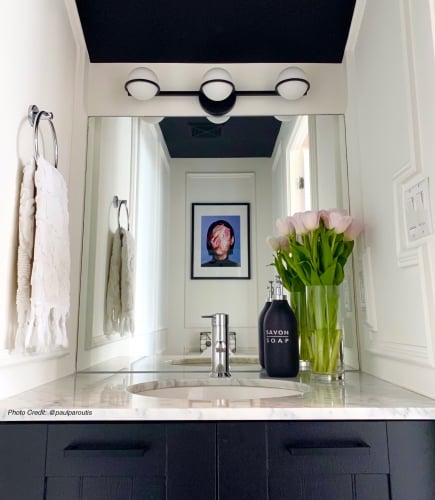 matte black finish with white glass wall mount