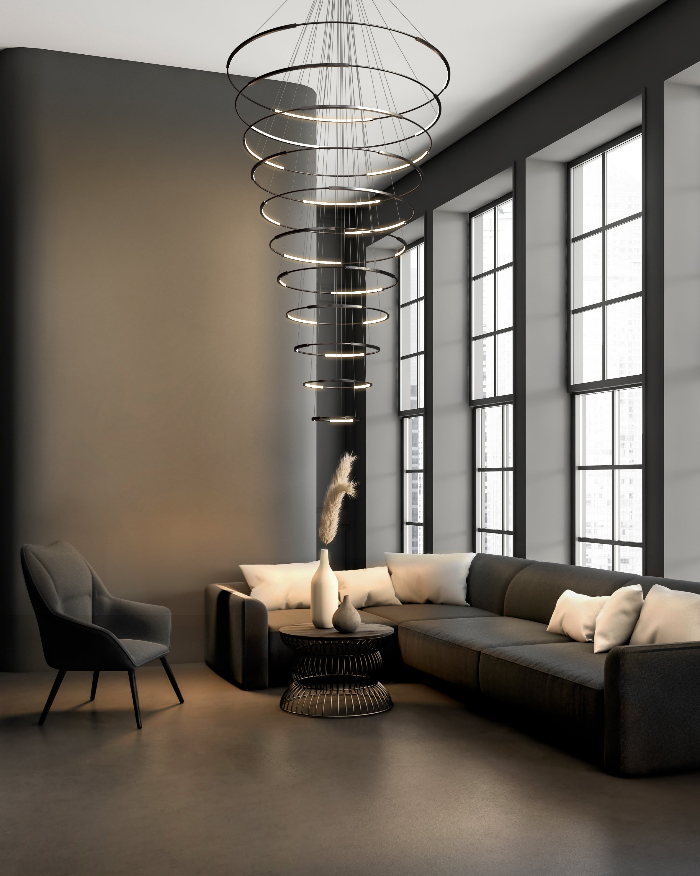 dark matt chandelier