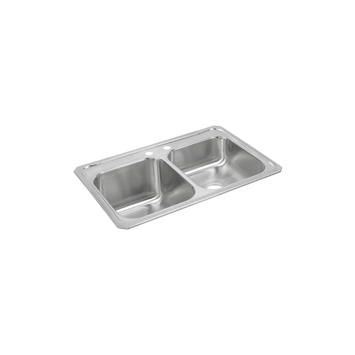 Elkay Celebrity 33" x 22" x 10-1/4" Equal Double Bowl Drop-in Sink with Right Small Bowl