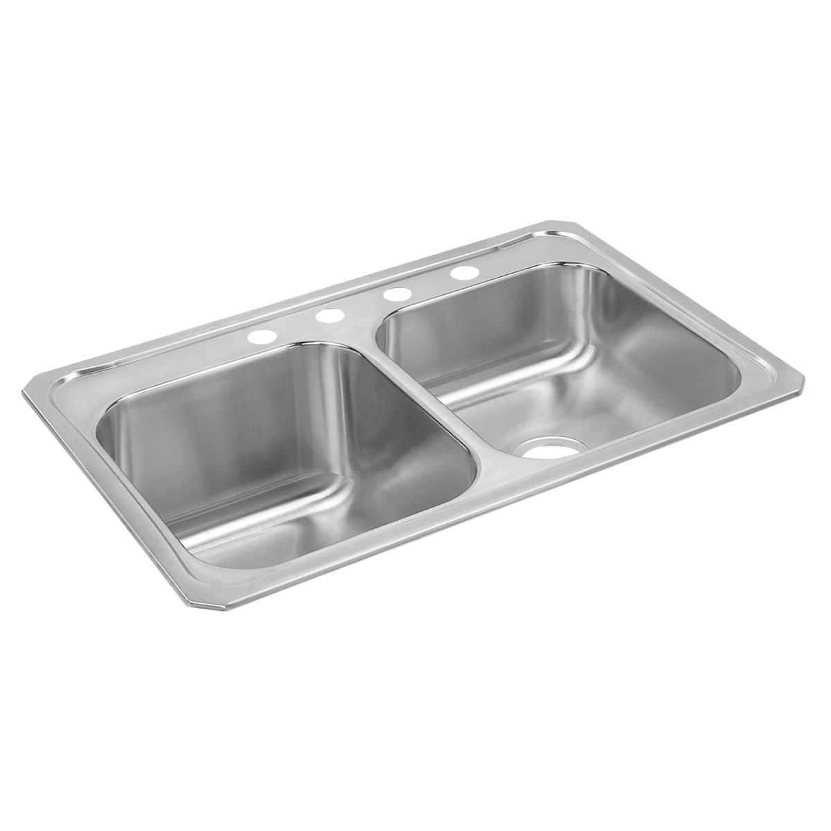 Elkay Celebrity 33" x 22" x 10-1/4" Equal Double Bowl Drop-in Sink with Right Small Bowl