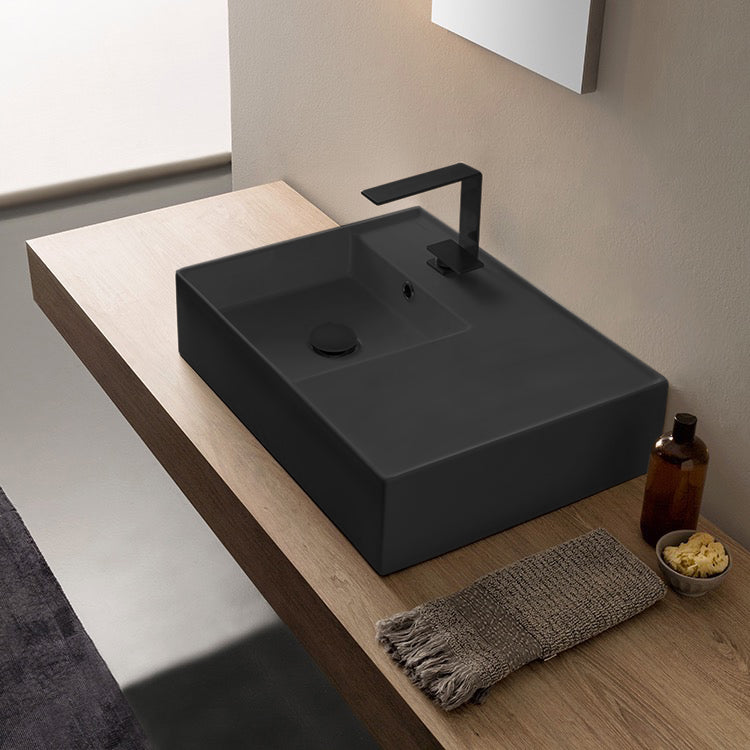 matte black / one hole bathroom sink